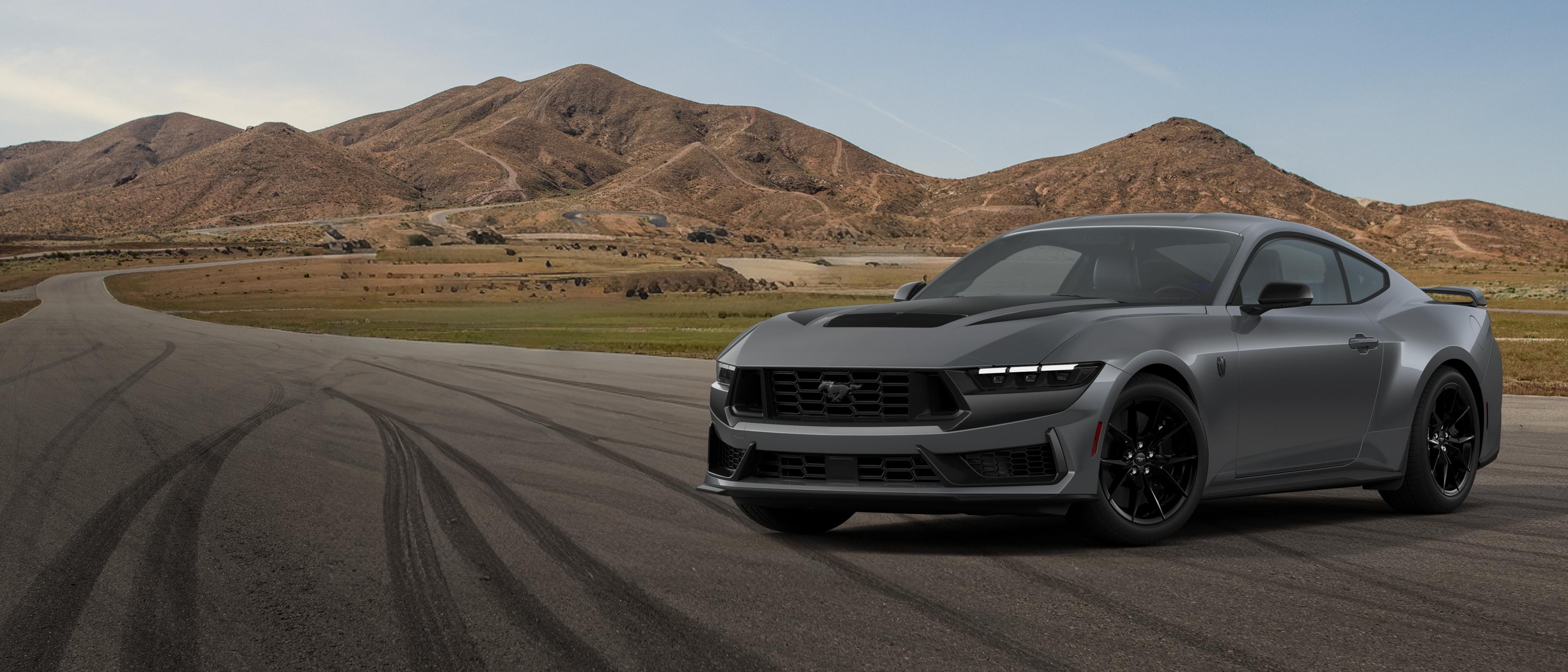 2026 Mustang Dark Horse® fastback parked on a closed course