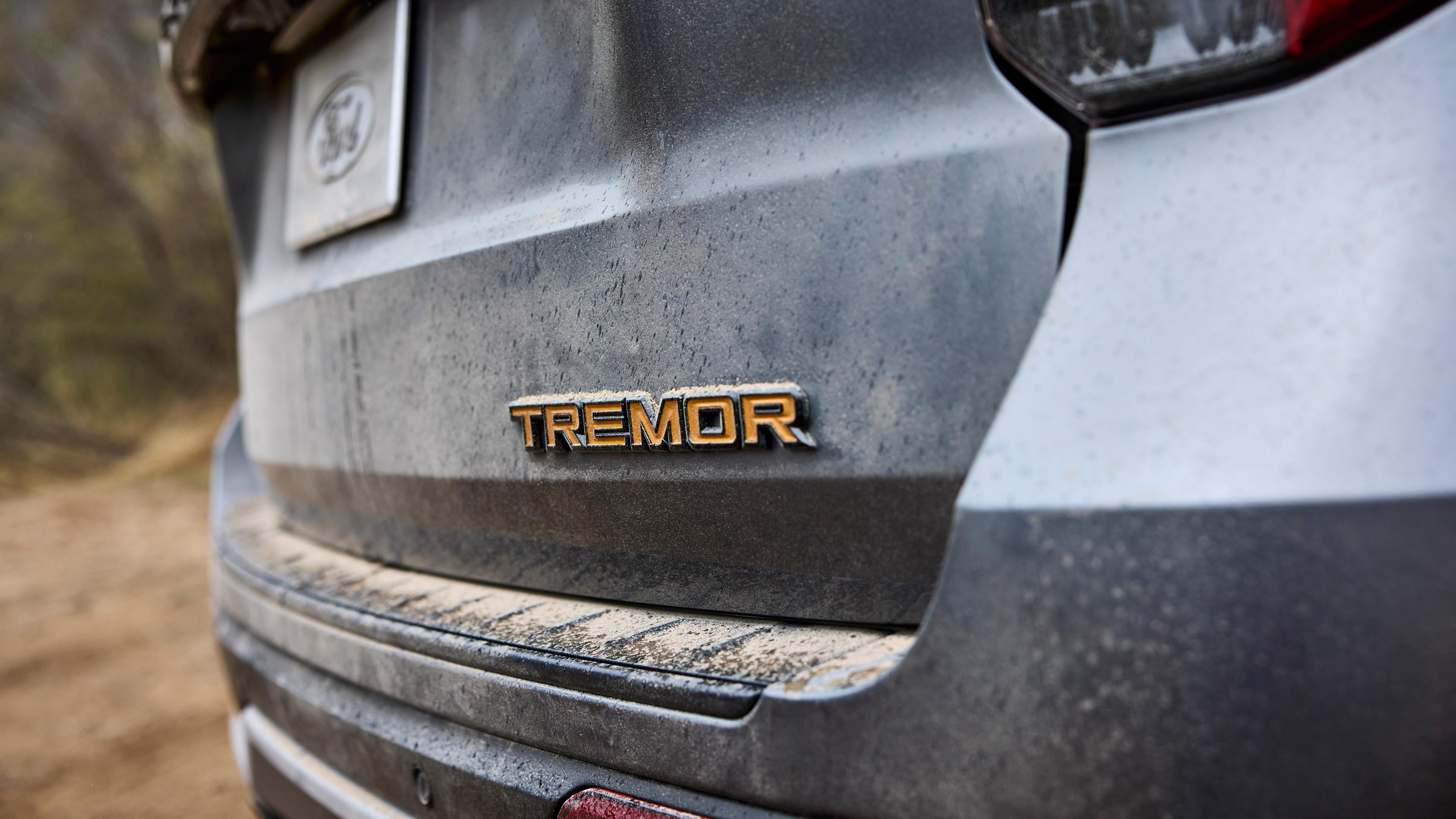 The rear model badge on a 2026 Ford Explorer® Tremor® SUV