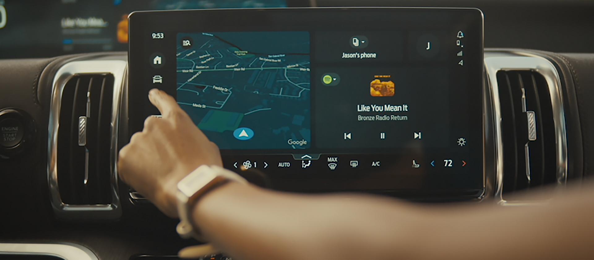 Passenger using the 2027 Ford Expedition® 13.2-inch center display