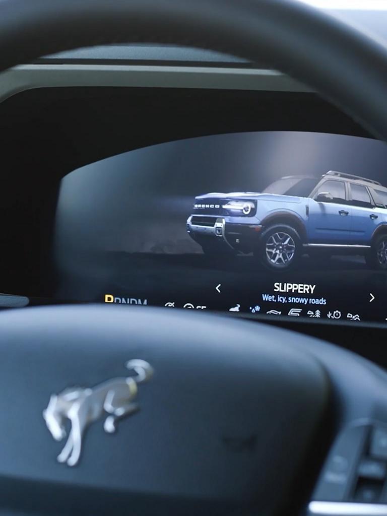 Interior of vehicle showing steering wheel and vehicle dashboard