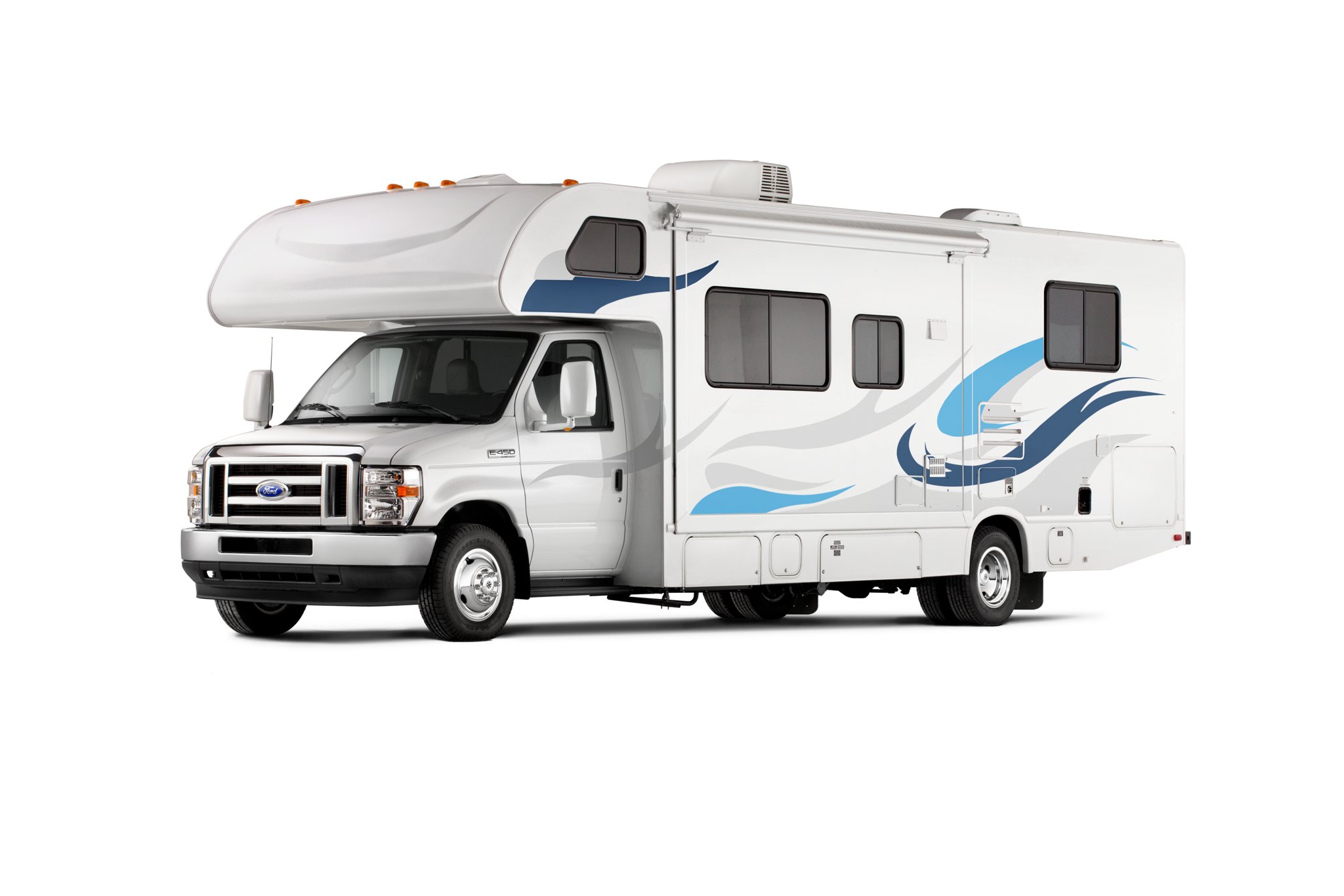 Fourgon tronqué Ford série E 2025 à roues arrière jumelées (RAJ) avec modification pour autocaravane de classe C