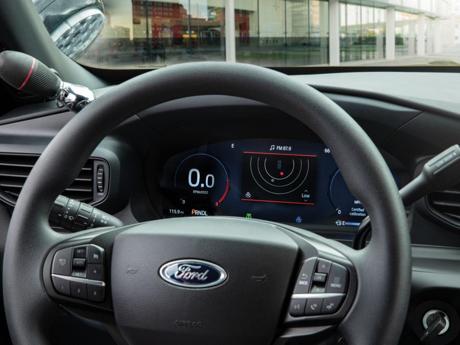 The steering wheel of a 2025 Ford Police Interceptor® Utility