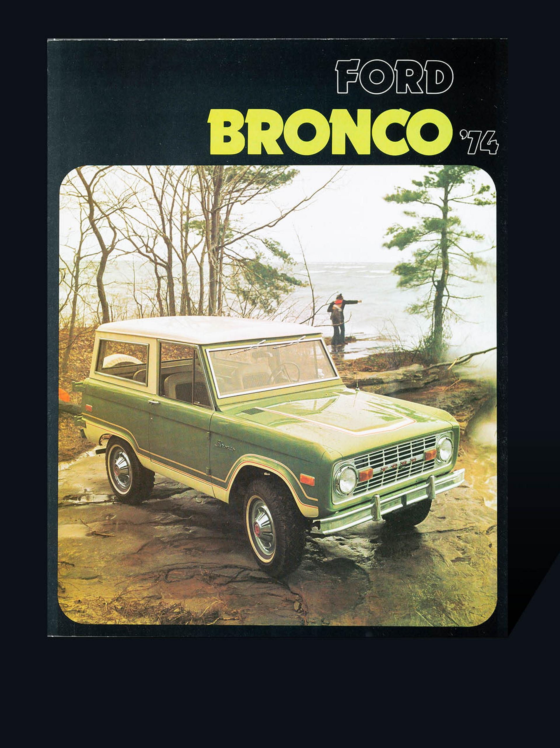 The cover of a 1974 Ford Bronco® vehicle catalog