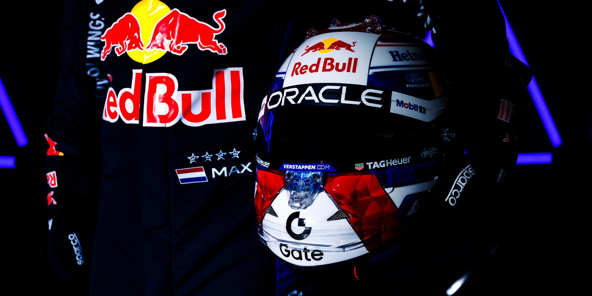 Close-up of Max Verstappen's Helmet and Fire Suit