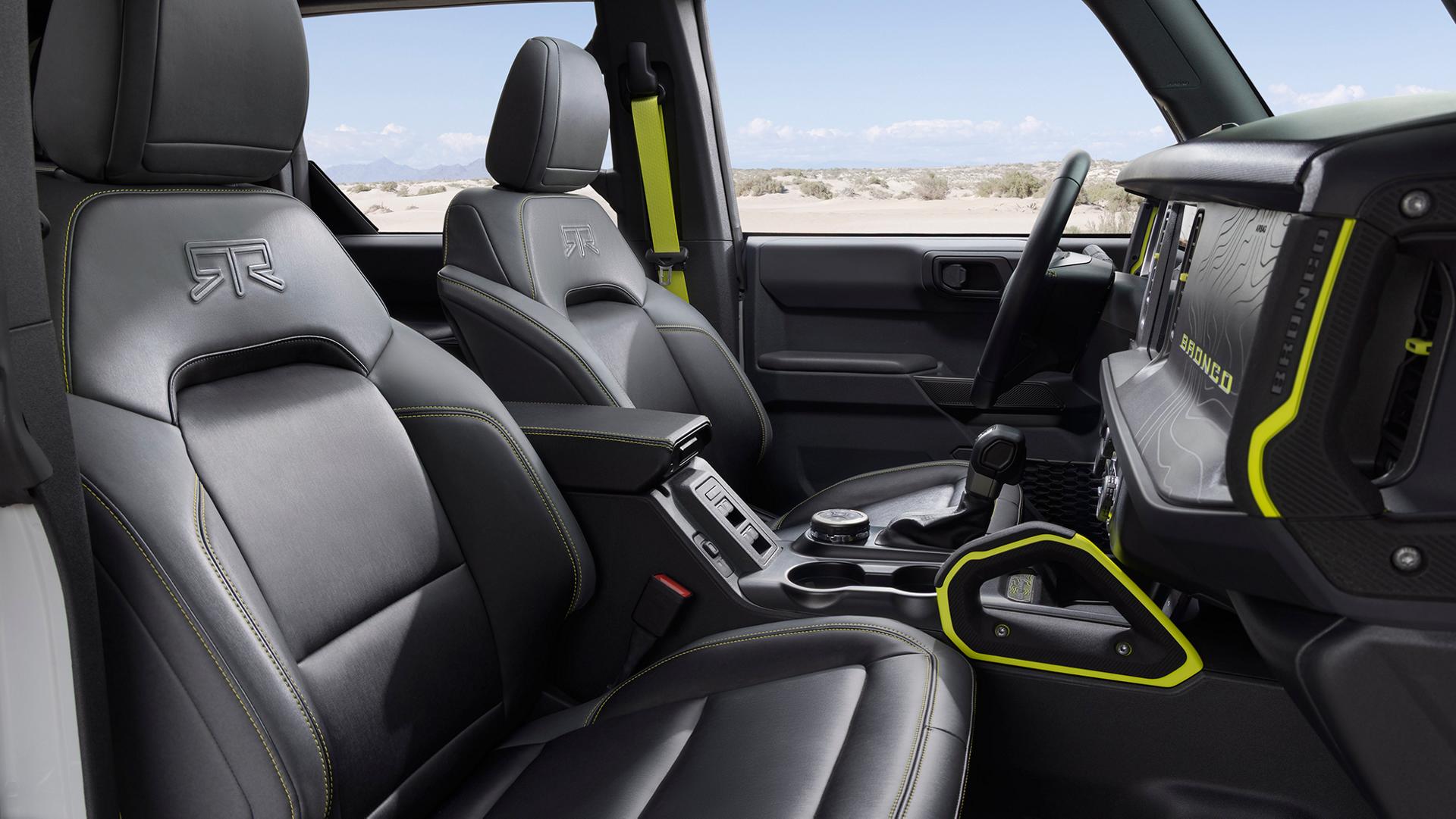 2027 Ford Bronco® RTR interior seats and gear console