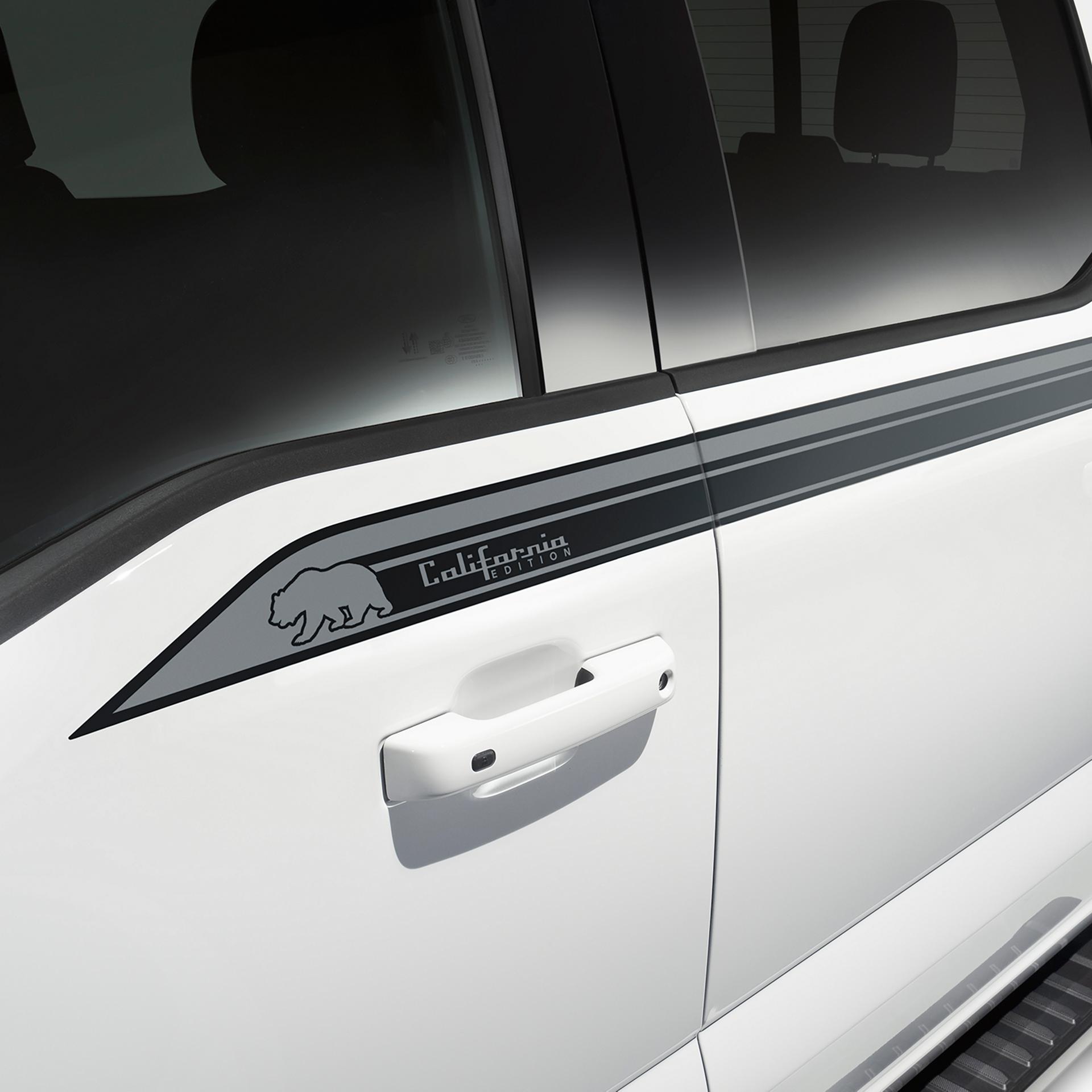 Close-up of the side graphic on the driver door