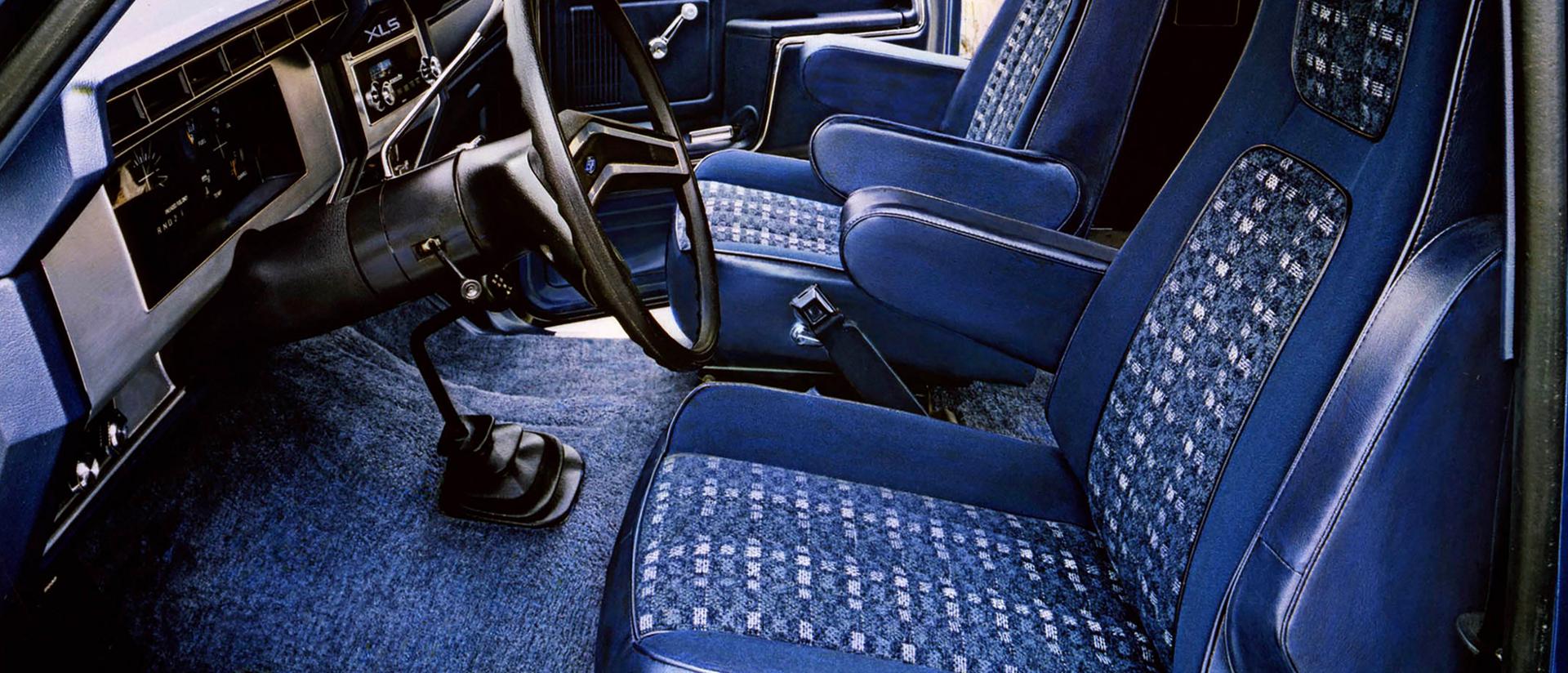 The blue interior of a Ford Bronco® model