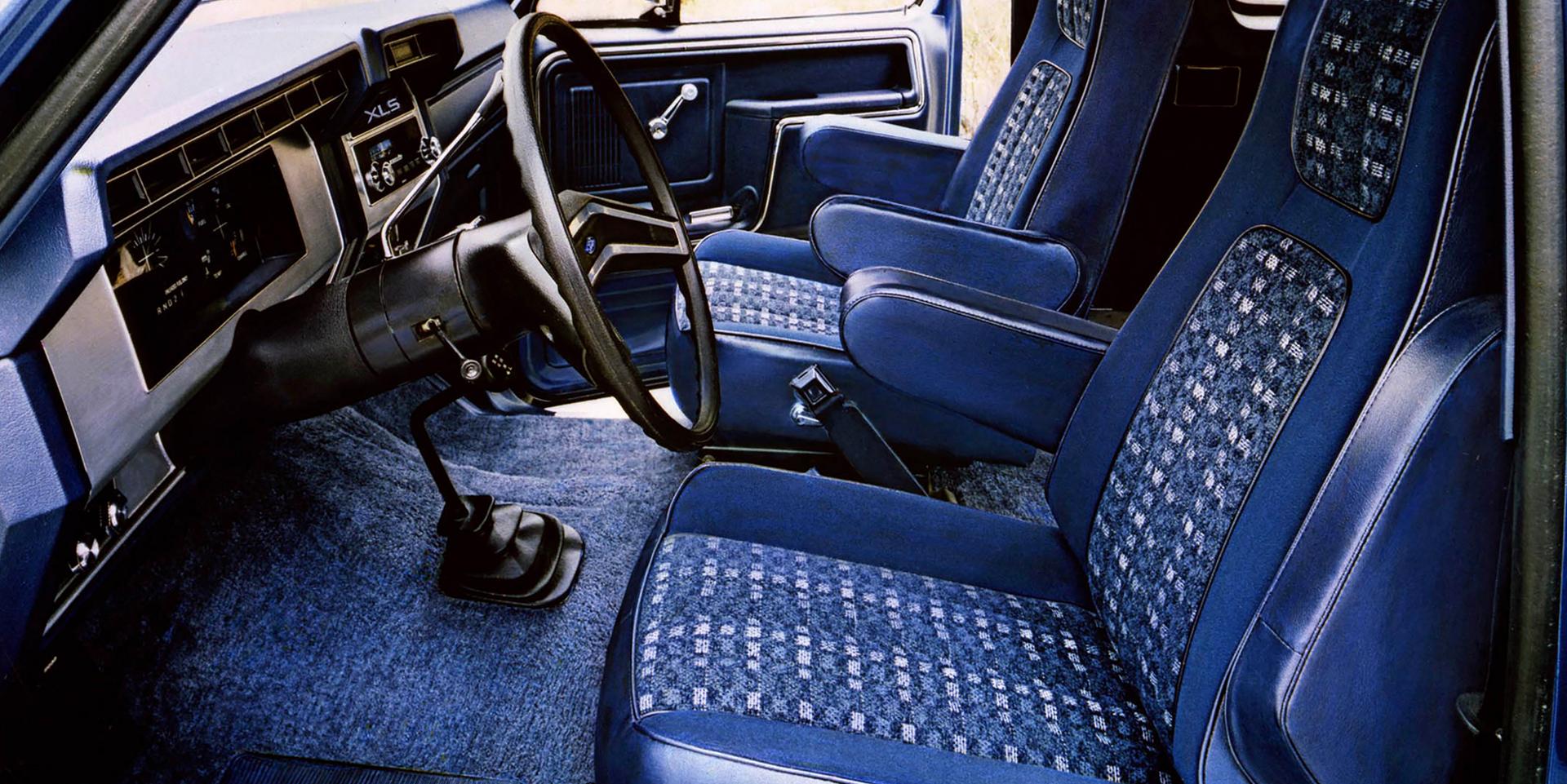 The blue interior of a Ford Bronco® model