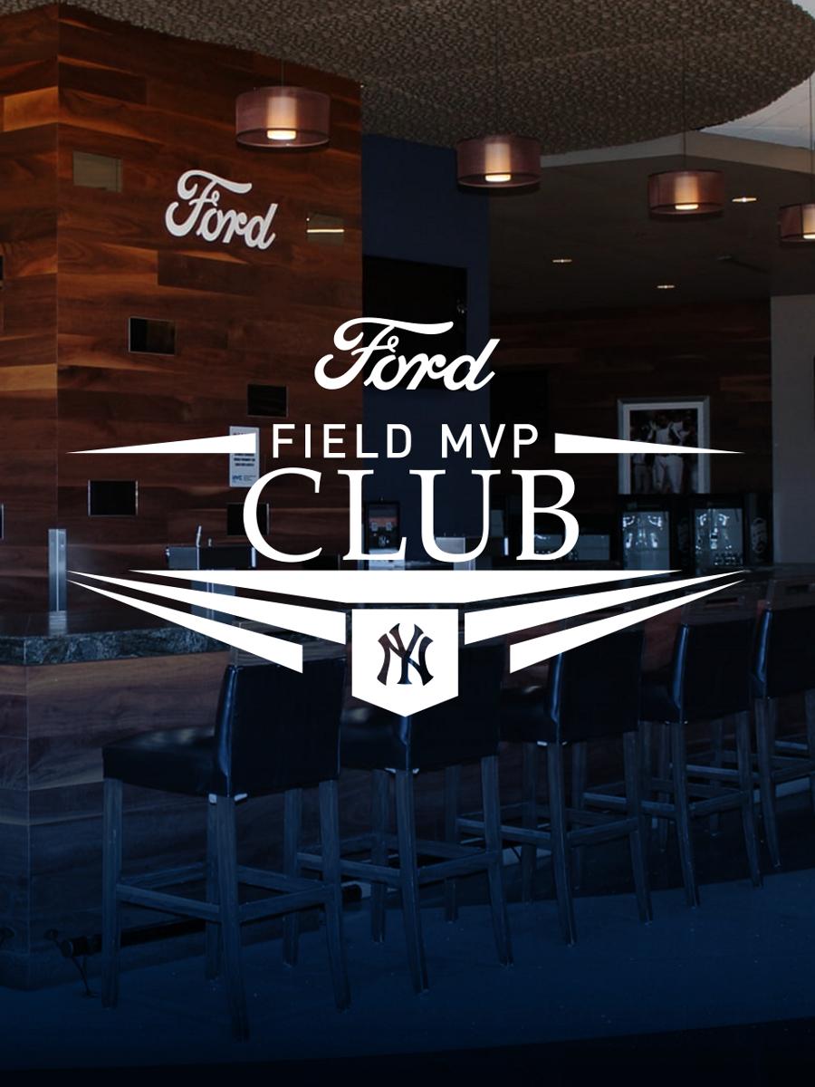 The Ford Field MVP Club logo is shown. An upscale lounge is seen in the background.