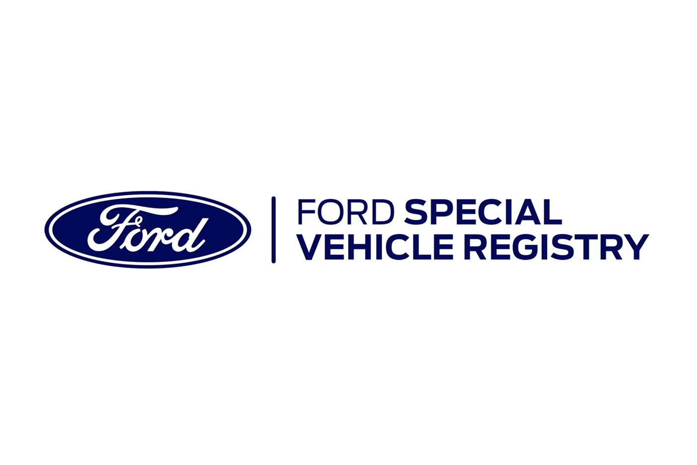 Ford logo and Ford Special Vehicle Registry logo