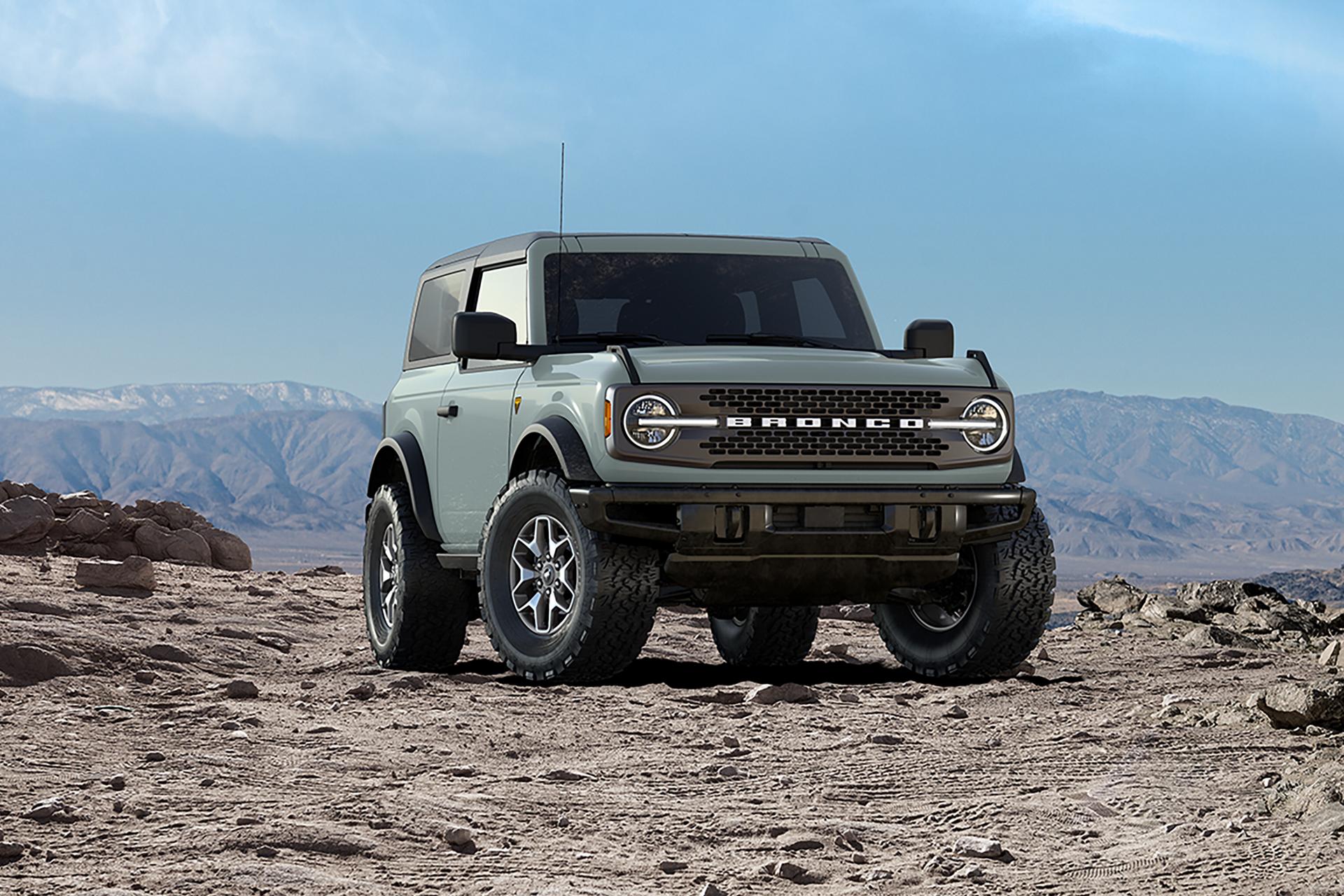 A 2024 Ford Bronco® Badlands® model parked in the desert