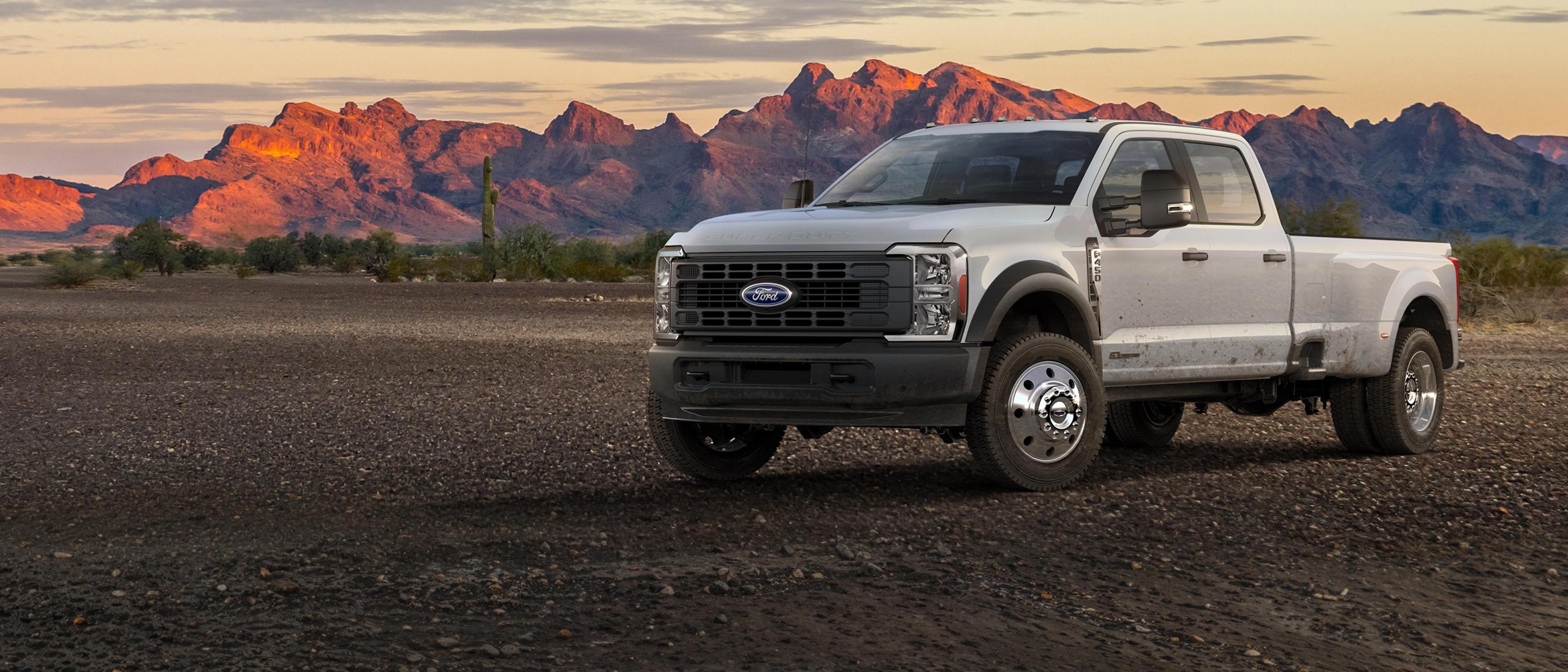 2026 Ford Super Duty® F-450® XL truck parked on a dirt road in the mountains