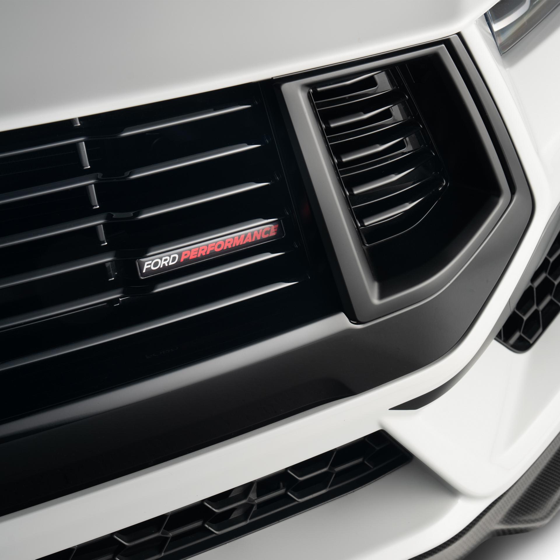 Detail of the unique modular front grille with black inserts