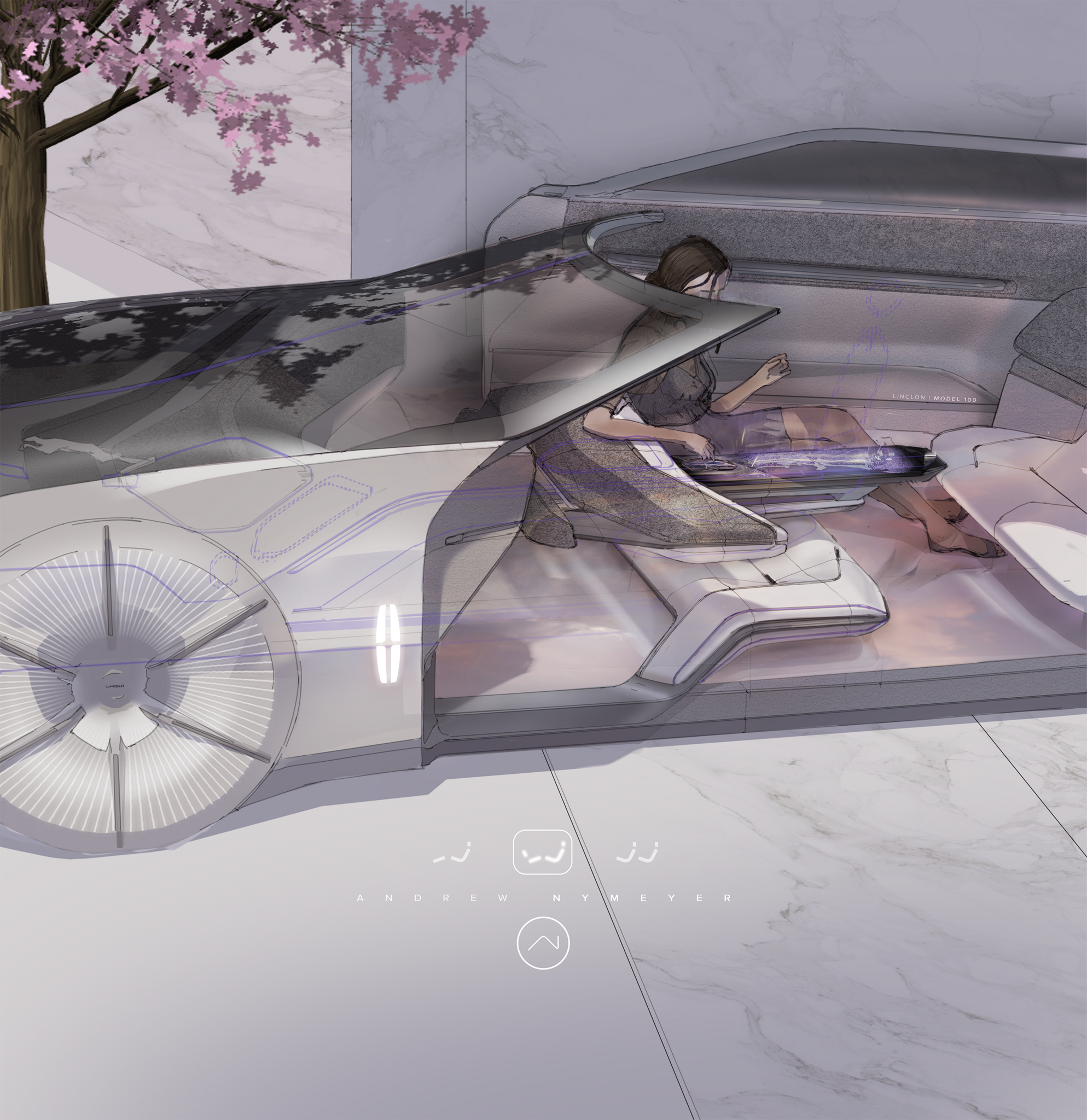A rendering of the exterior of the Lincoln Star Concept vehicle is shown here.