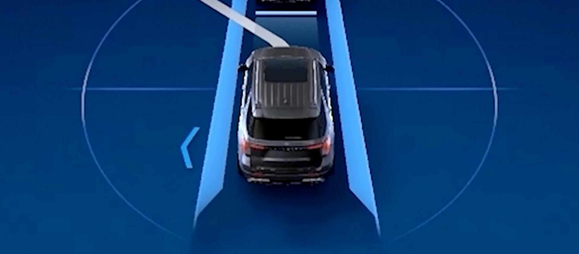 The "Changing Lanes" icon that shows when BlueCruise is about to make an automatic lane change