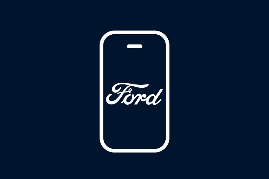 Icône d'un téléphone affichant le logo Ford.
