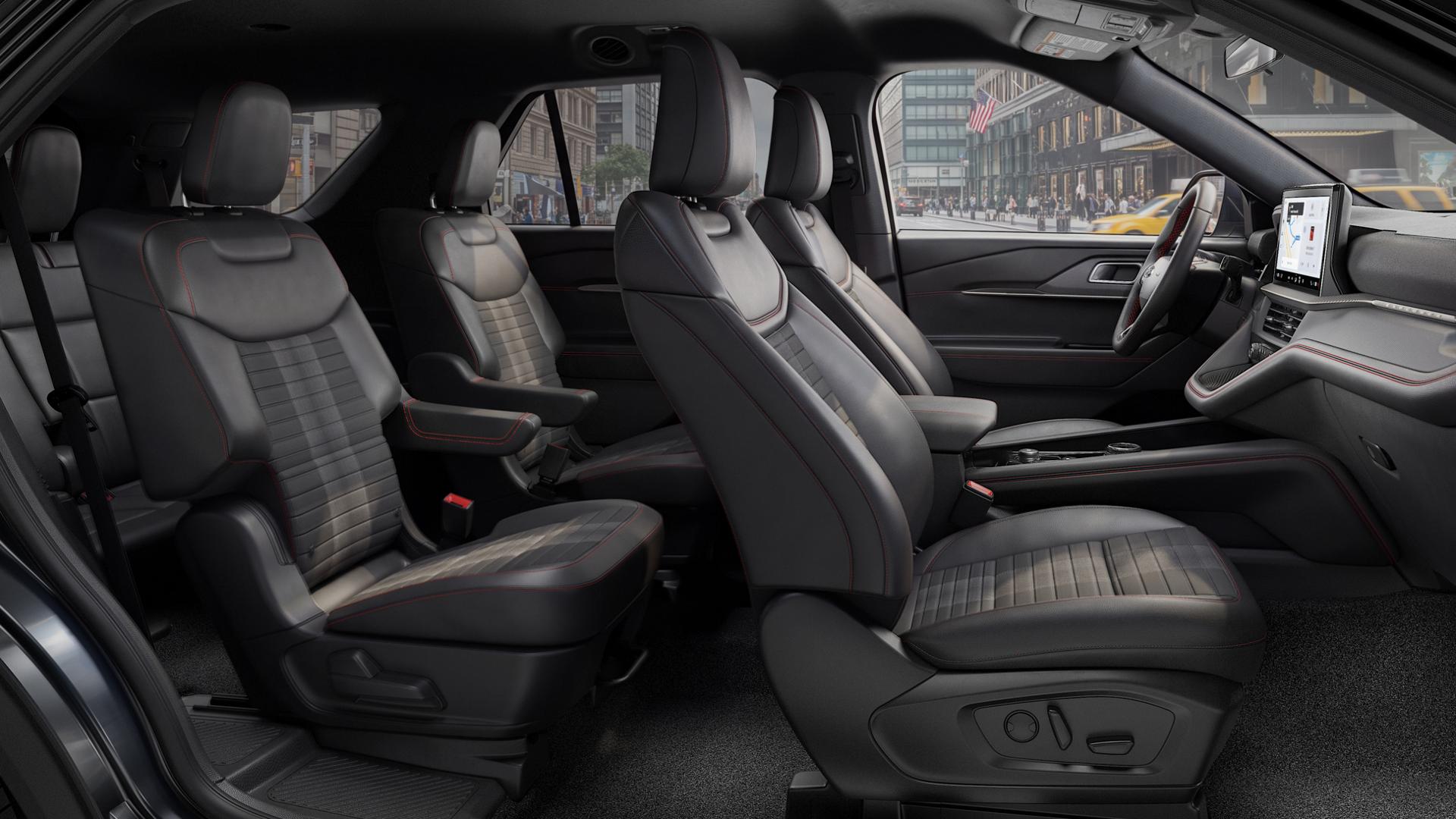 A cutaway showing the interior of a Ford Explorer® ST-Line SUV