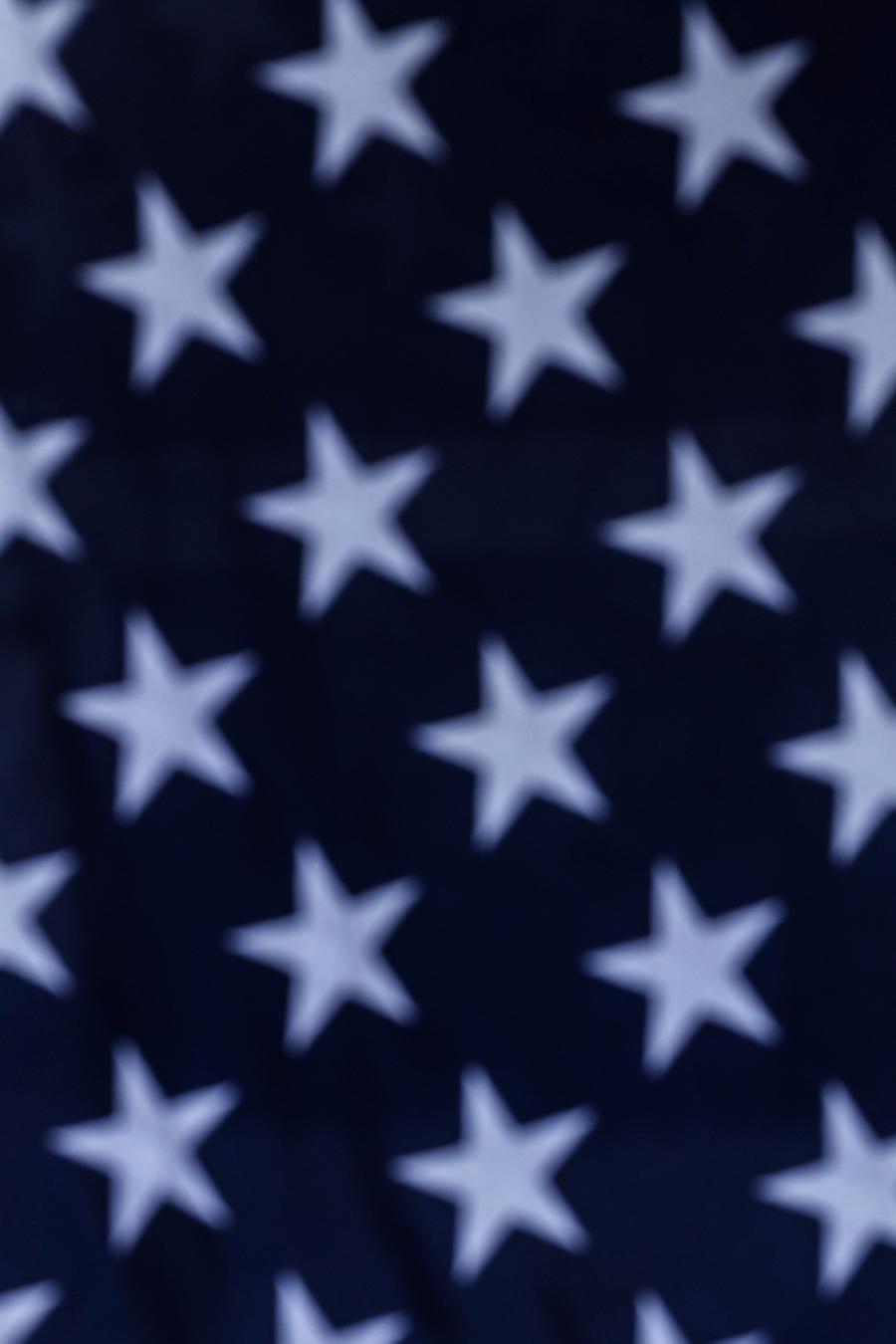 White stars in the blue canton of the United States flag