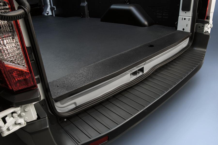 Close-up of the bumper with the scuff plate on it