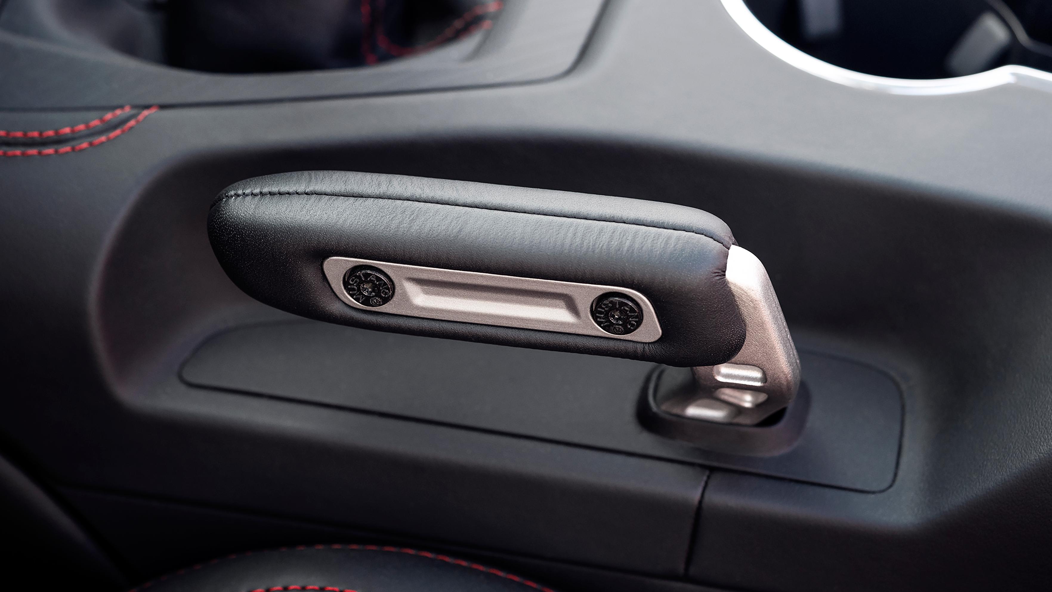 2026 Ford Mustang® available drift brake and Carmine Red interior