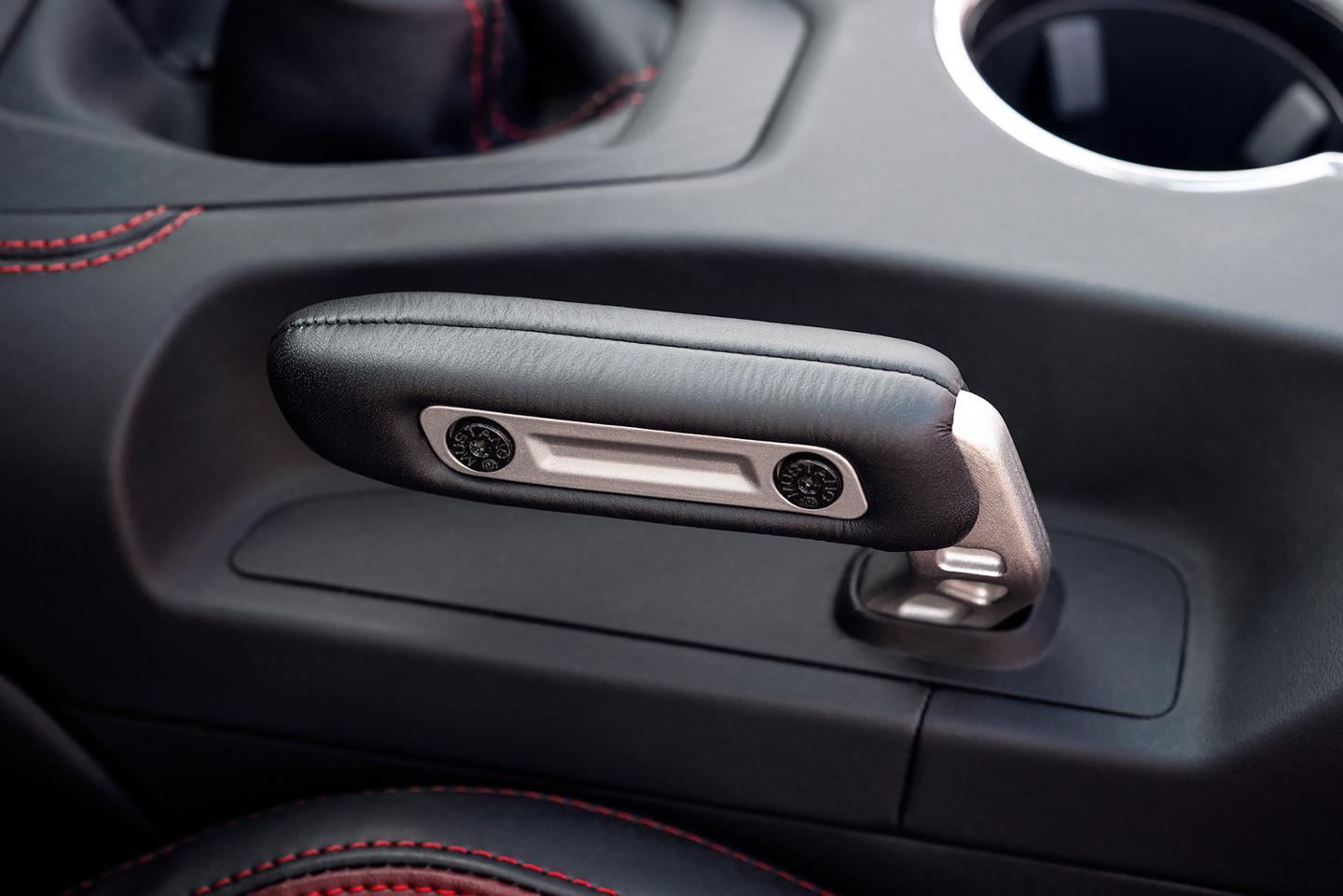 2026 Ford Mustang® available drift brake and Carmine Red interior