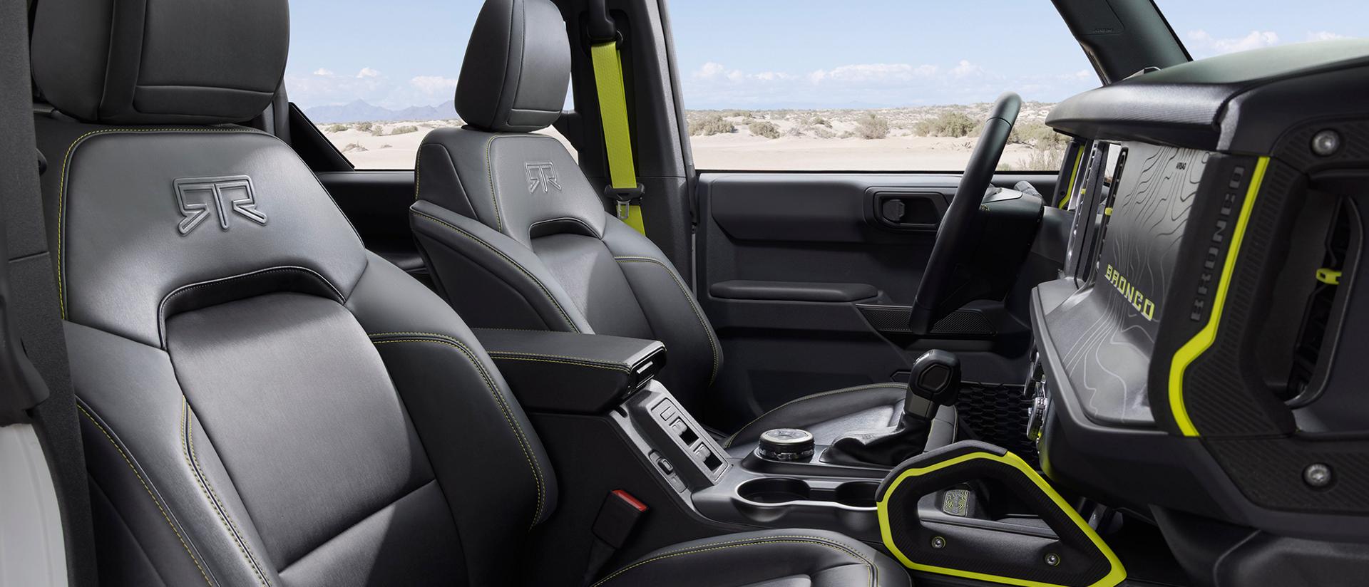 2027 Ford Bronco® RTR interior seats and gear console