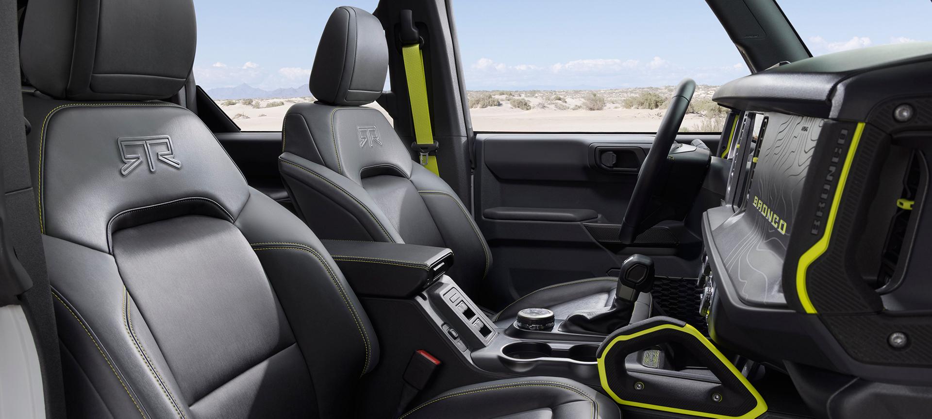 2027 Ford Bronco® RTR® interior seats and gear console