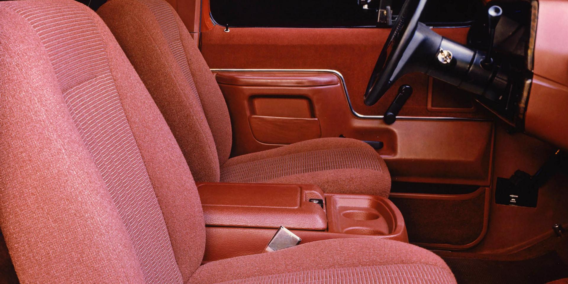 Interior of a 1987 Ford Bronco® model showcasing the seating