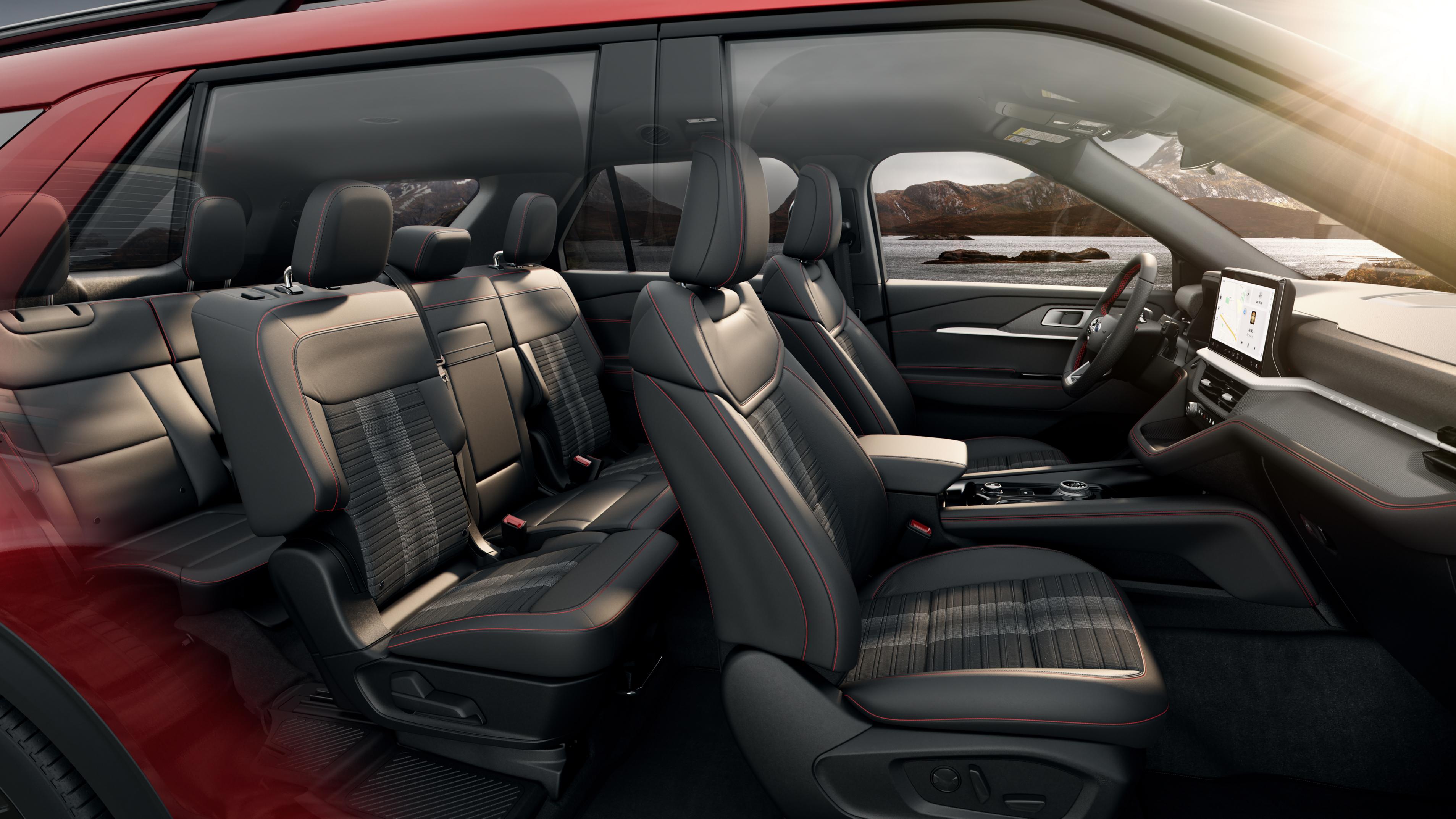 A cutaway showing the interior of a 2026 Ford Explorer® ST-Line SUV