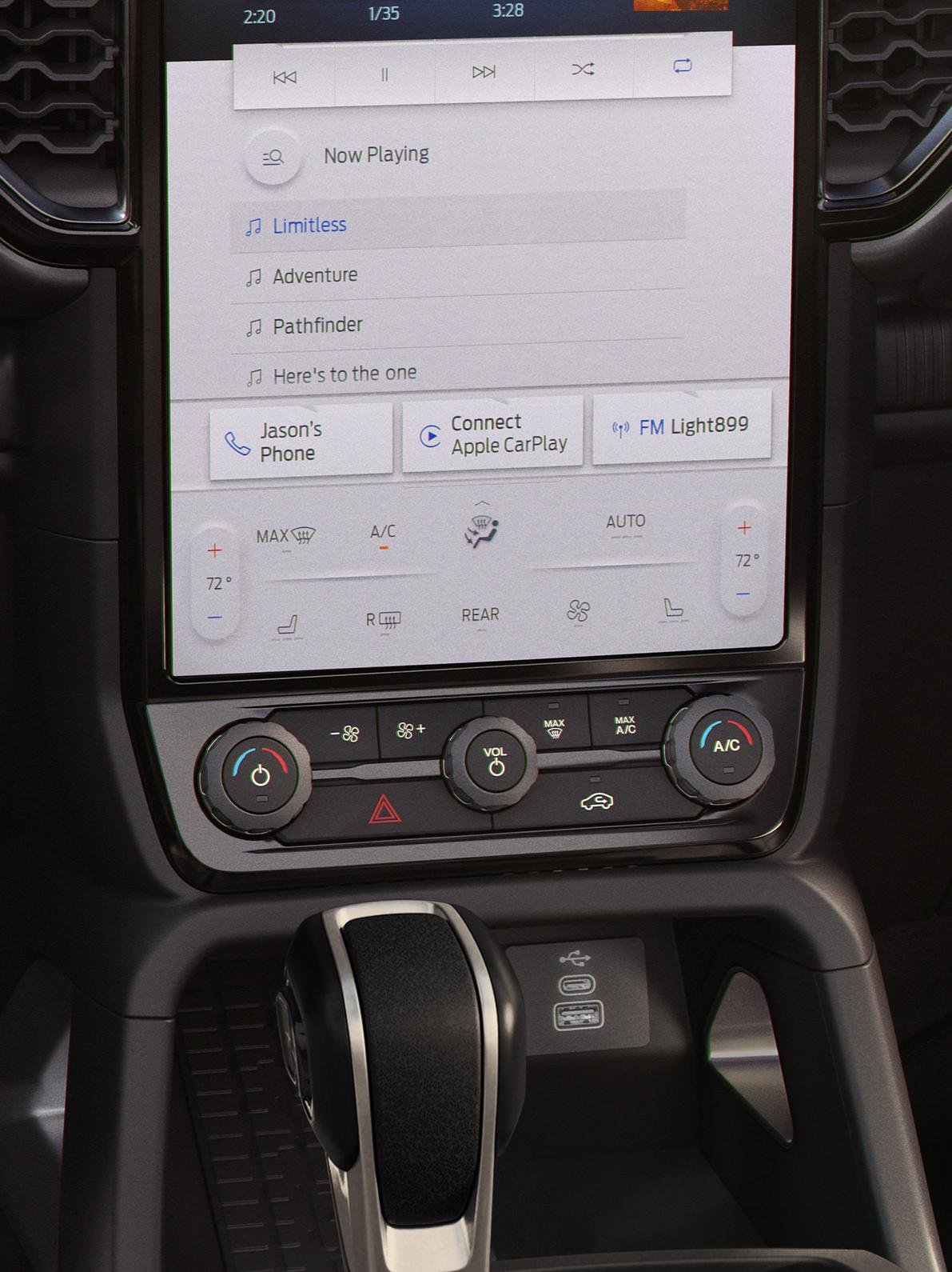 Closeup of the available Dual-Zone Electronic Automatic Temperature Control