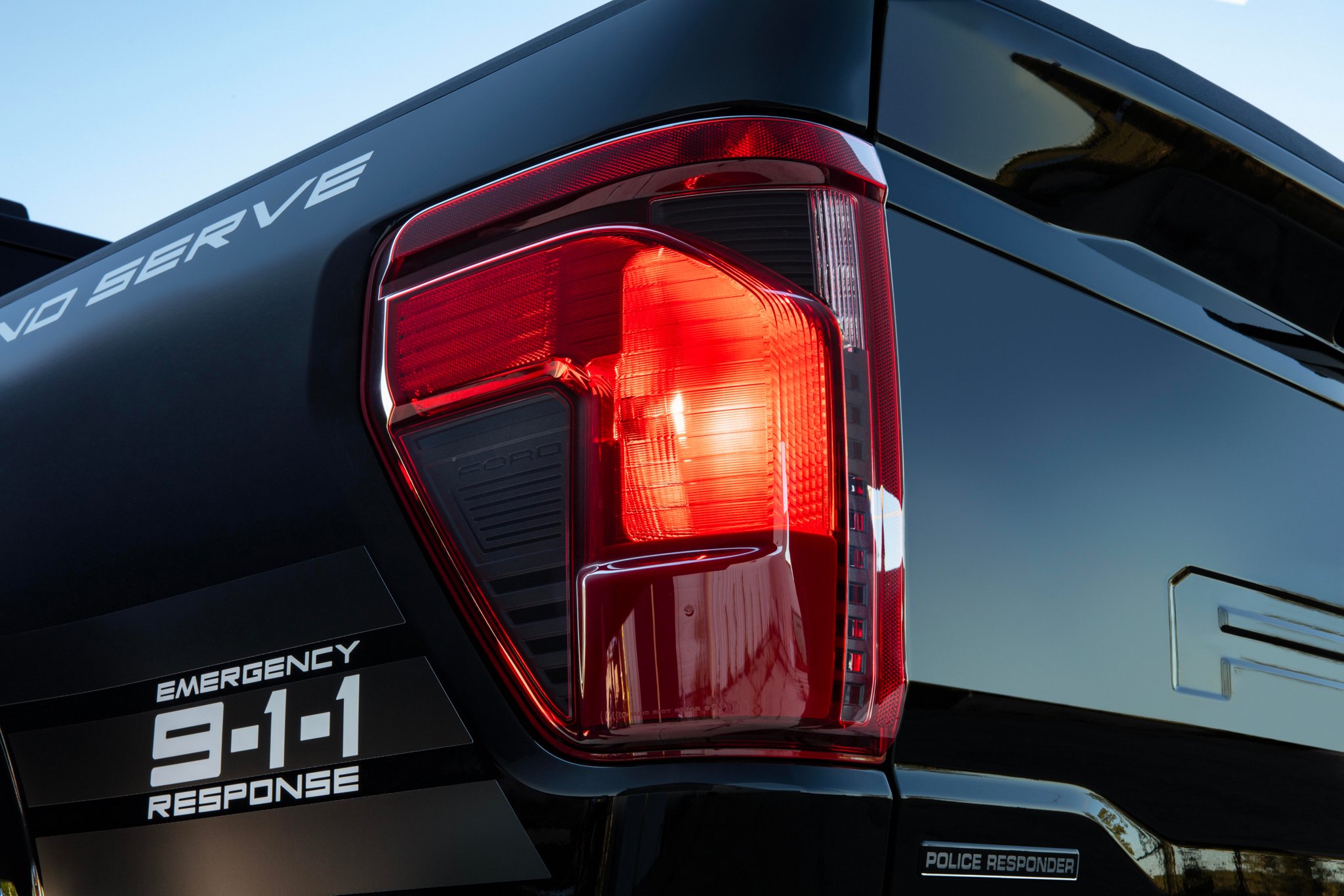 Close-up of rear taillight of the 2024 Ford F-150® Police Responder