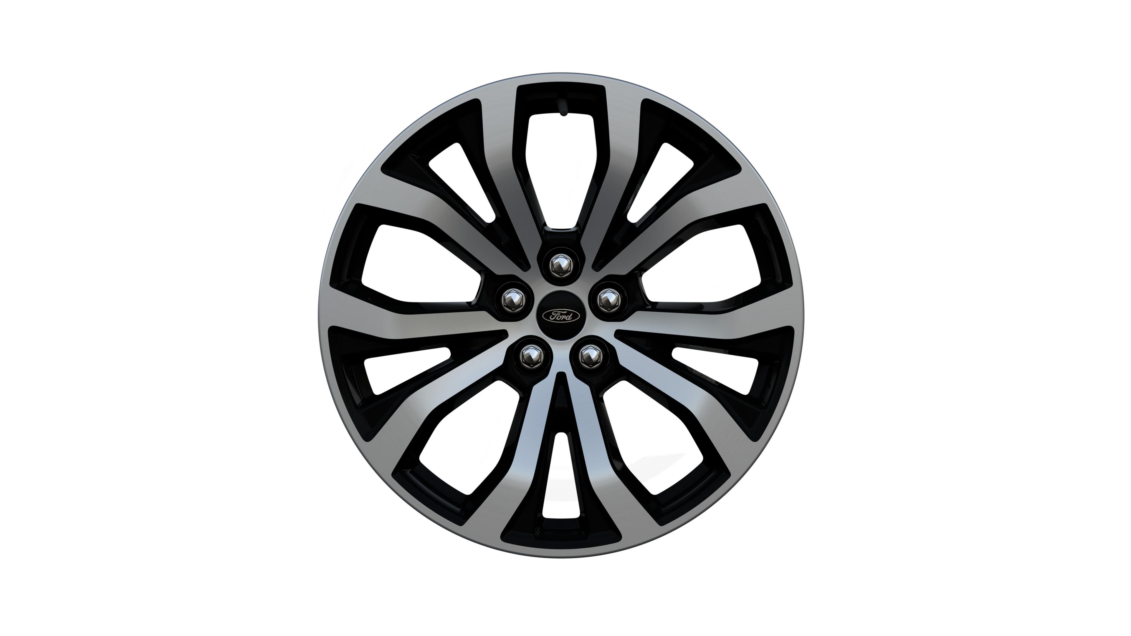 A 20-inch Ebony-painted machined aluminum wheel on a white background