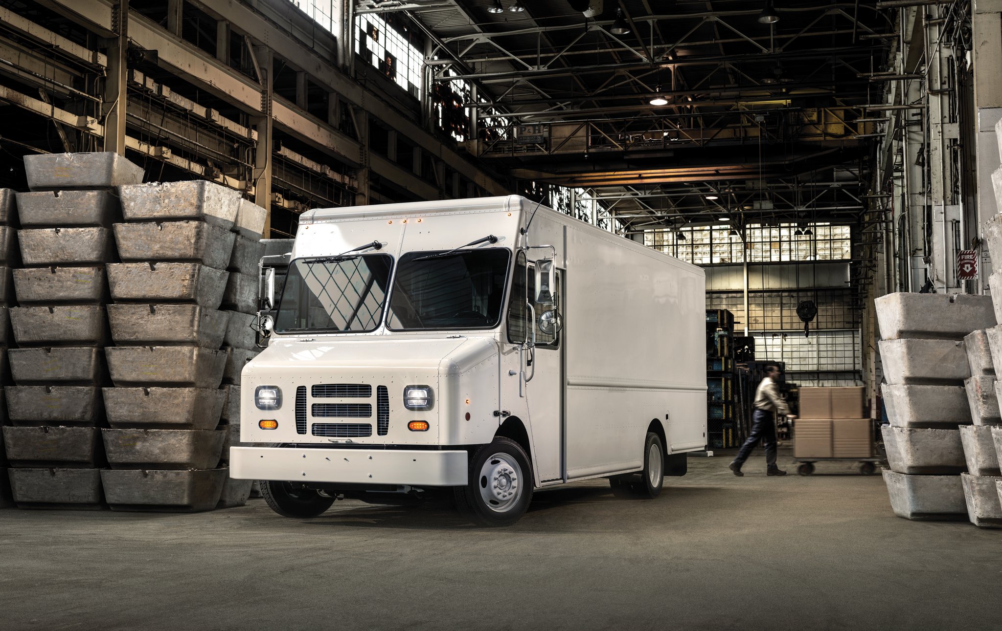 2024 Ford F-59 Commercial Stripped Chassis with delivery van body in a storage facility
