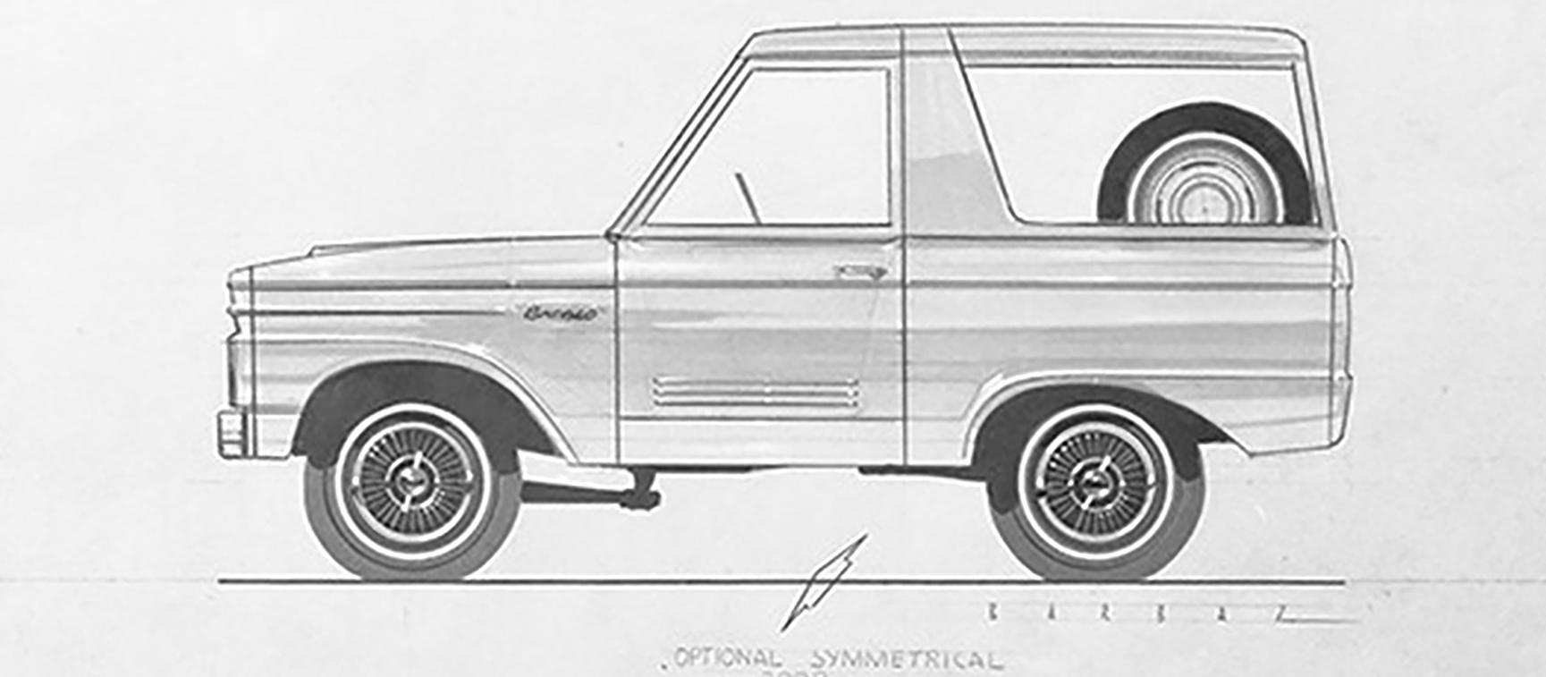 Pencil sketh drawing of historic bronco