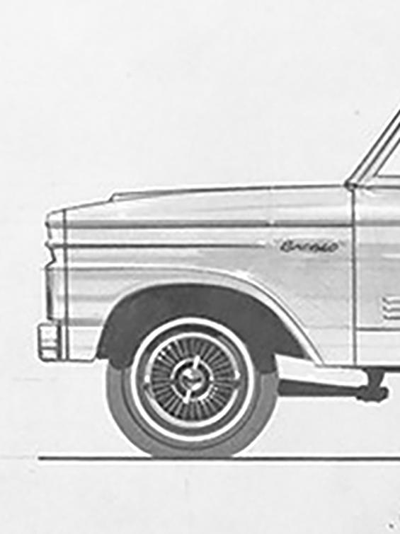 Pencil sketh drawing of historic bronco