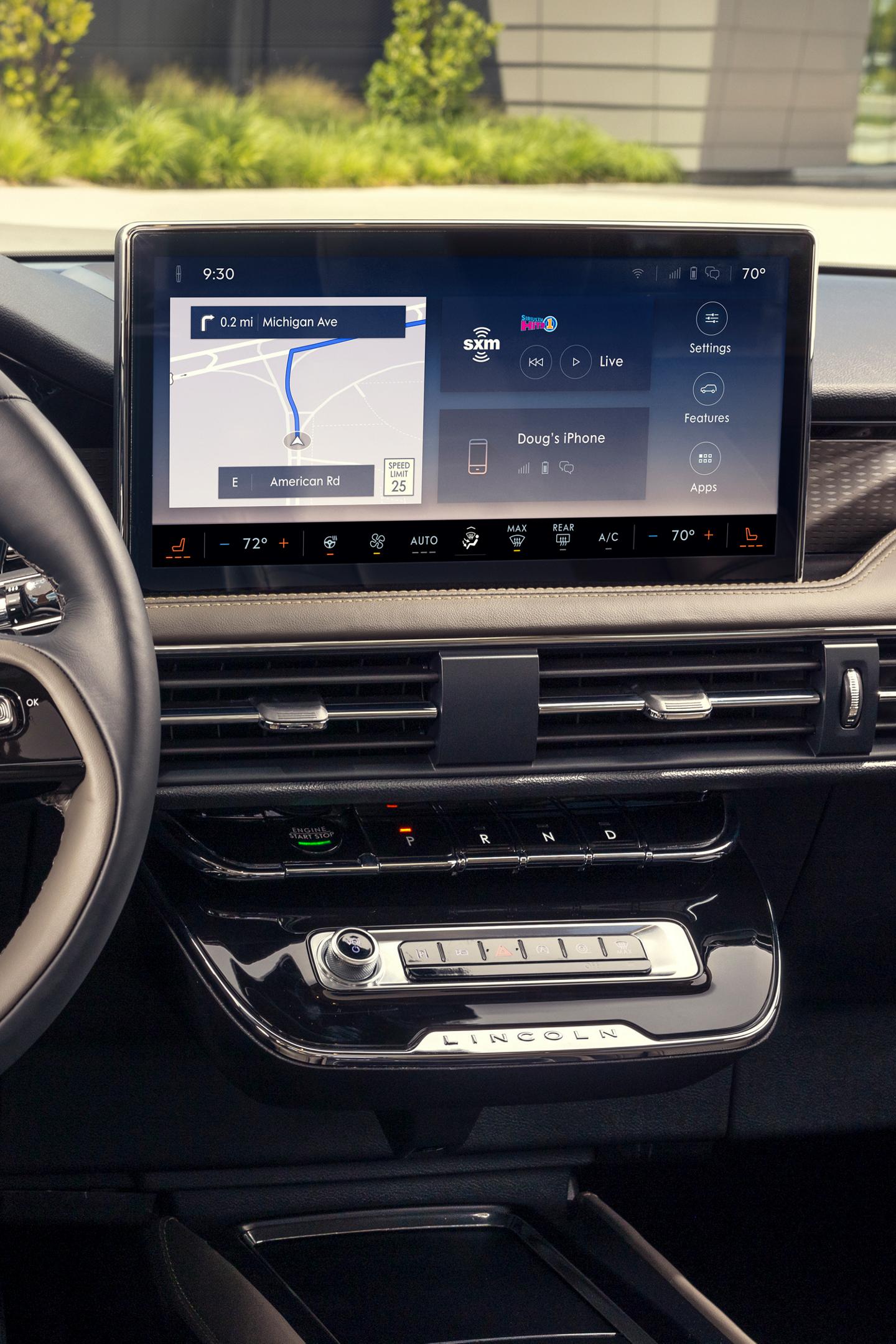 The centre touchscreen of a 2025 Lincoln Corsair is shown responding to voice commands