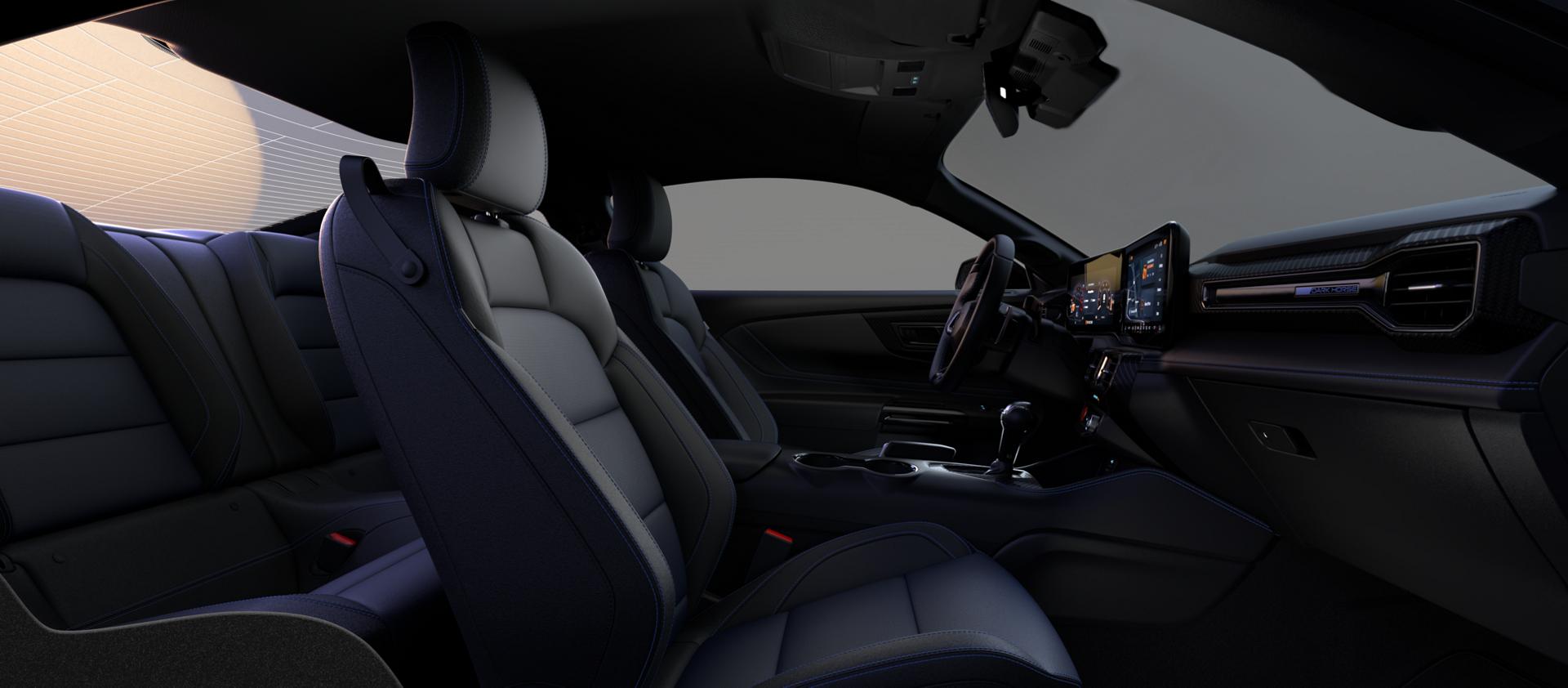 2026 Ford Mustang® interior showing the available Black and Blue interior environment