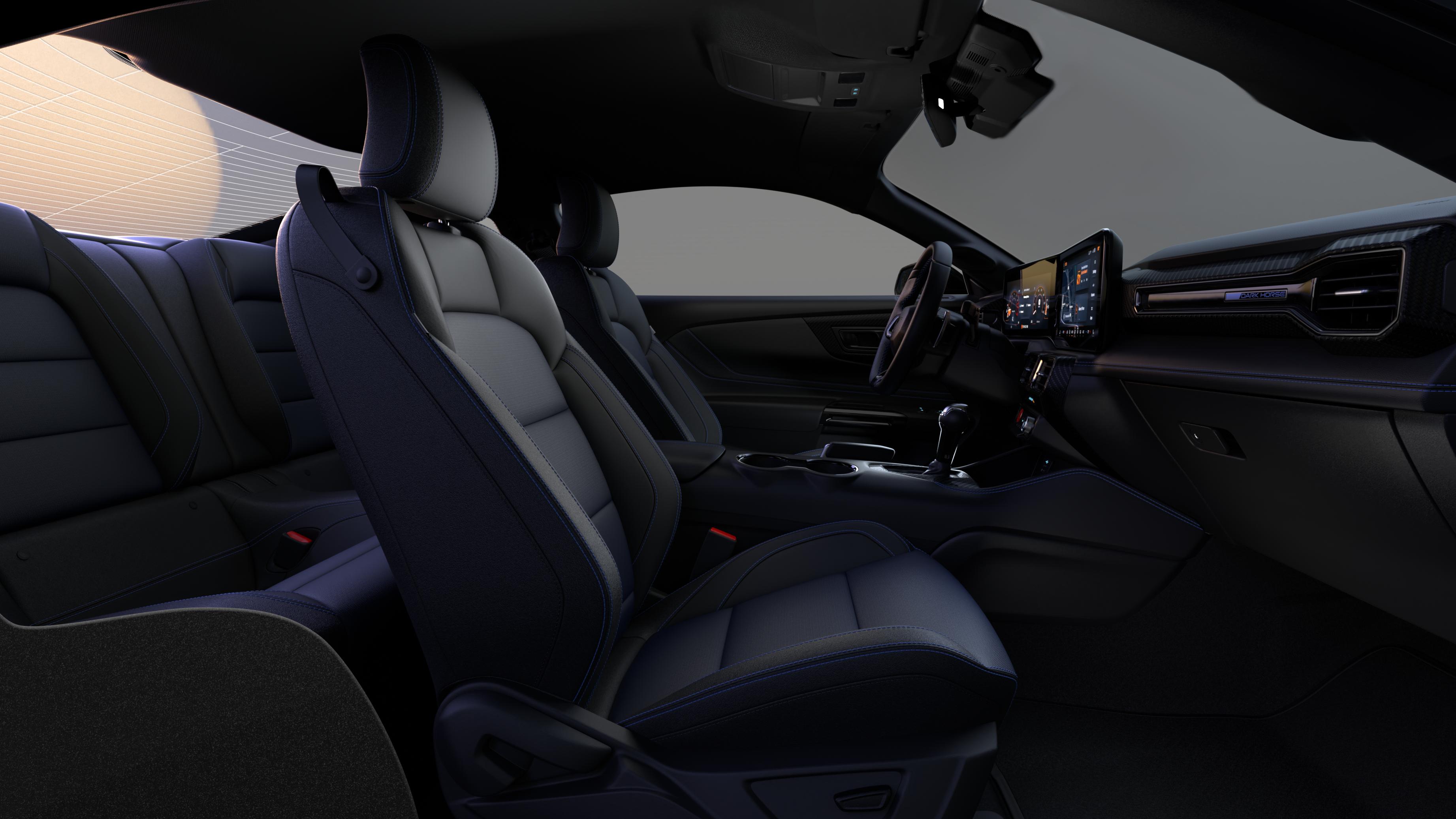 2026 Ford Mustang® interior showing the available Black and Blue interior environment