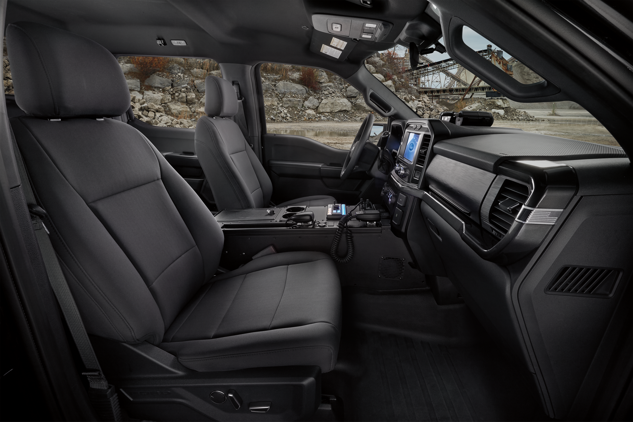 Interior cabin of the 2021 Ford F-150 Police Responder®