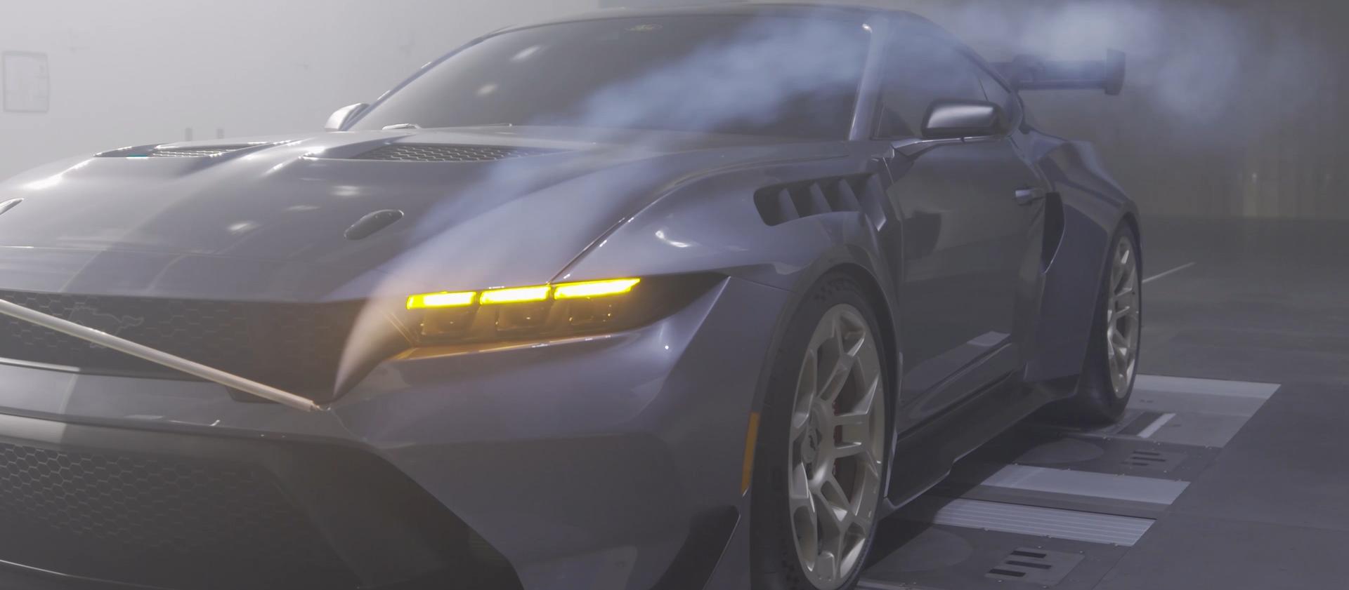 The 2026 Ford Mustang® GTD being tested in a wind tunnel