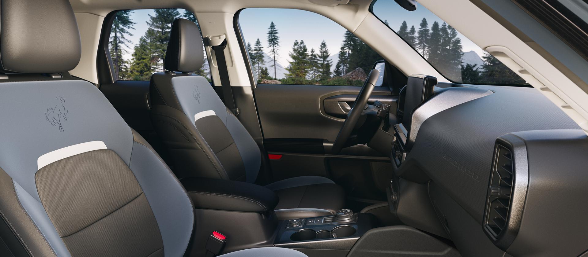 2026 Ford Bronco Sport® interior showing front seats and view of the vehicle interior