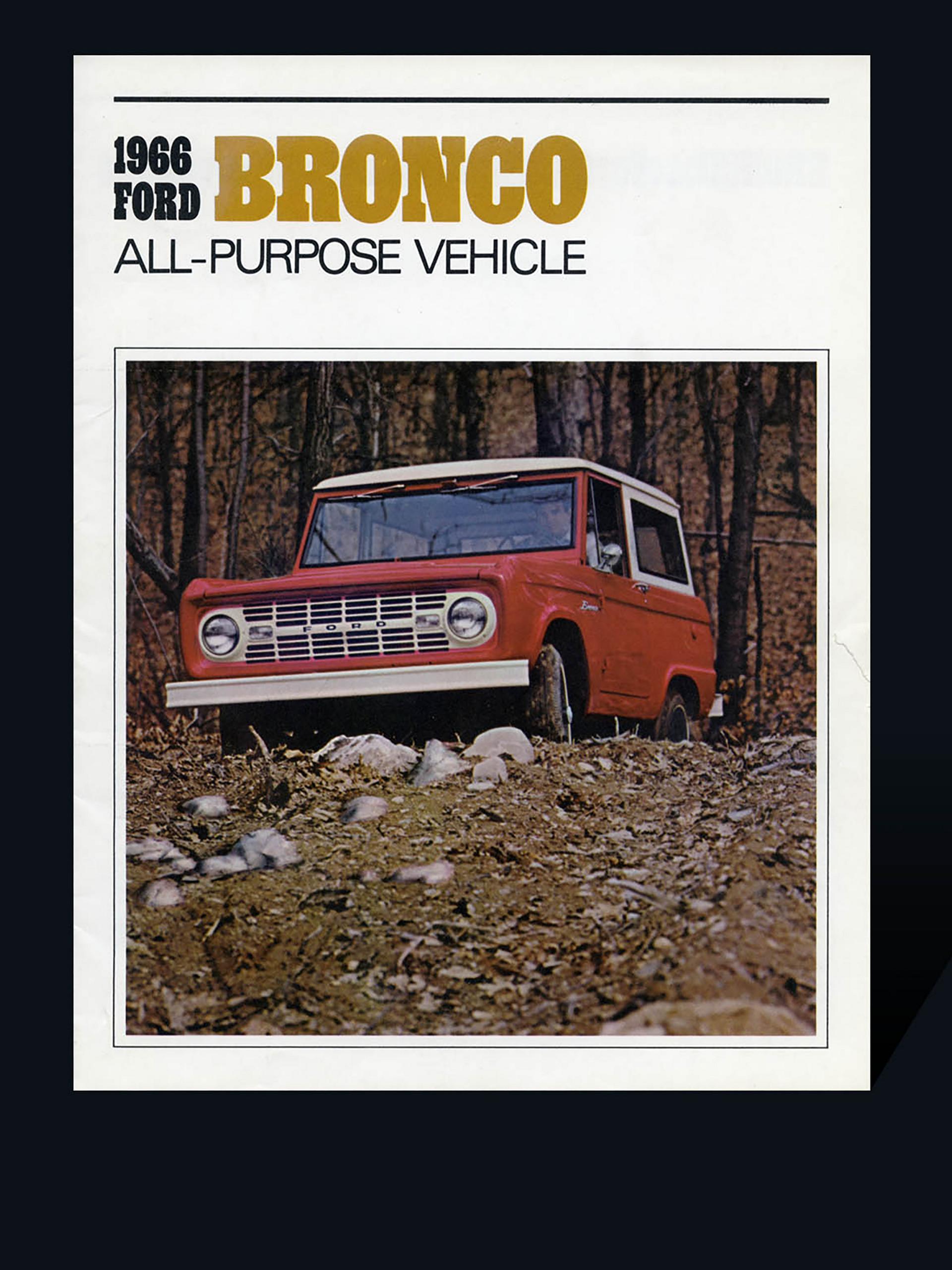The cover of a 1966 Ford Bronco® vehicle catalog