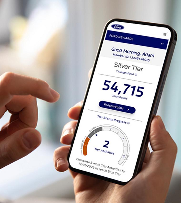  A close-up shot of the Ford Rewards website
