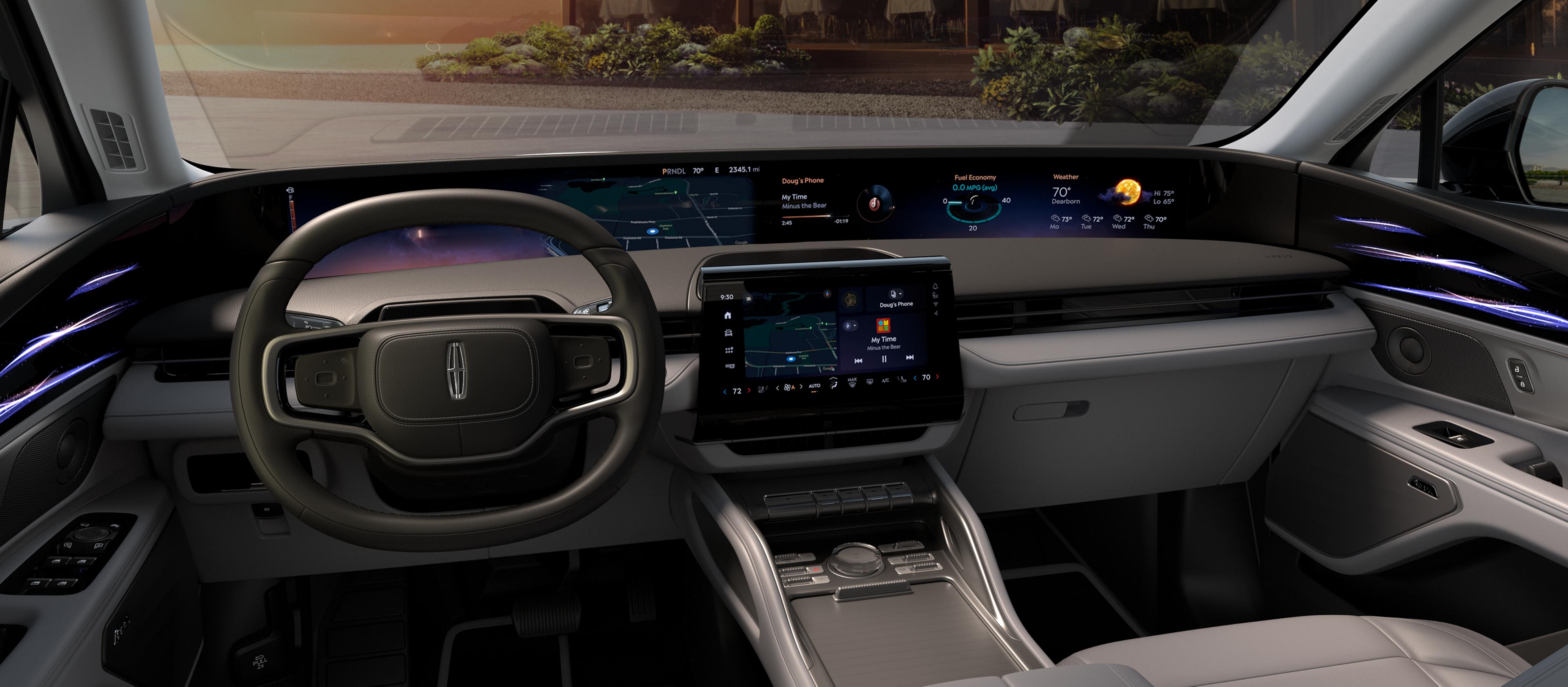 The interior of a 2026 Lincoln Nautilus® Premiere model in Medium Light Space Gray