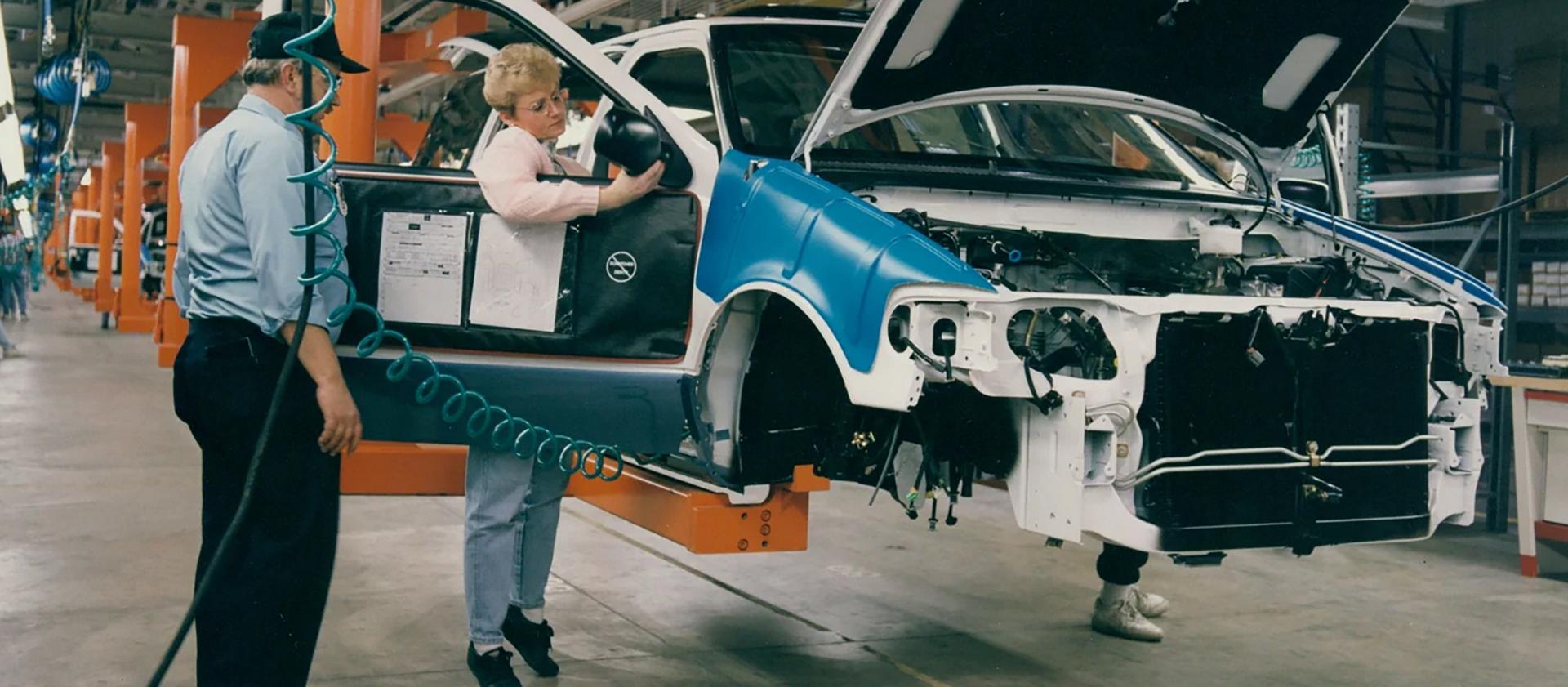 A woman is working at the Ohio assembly plant