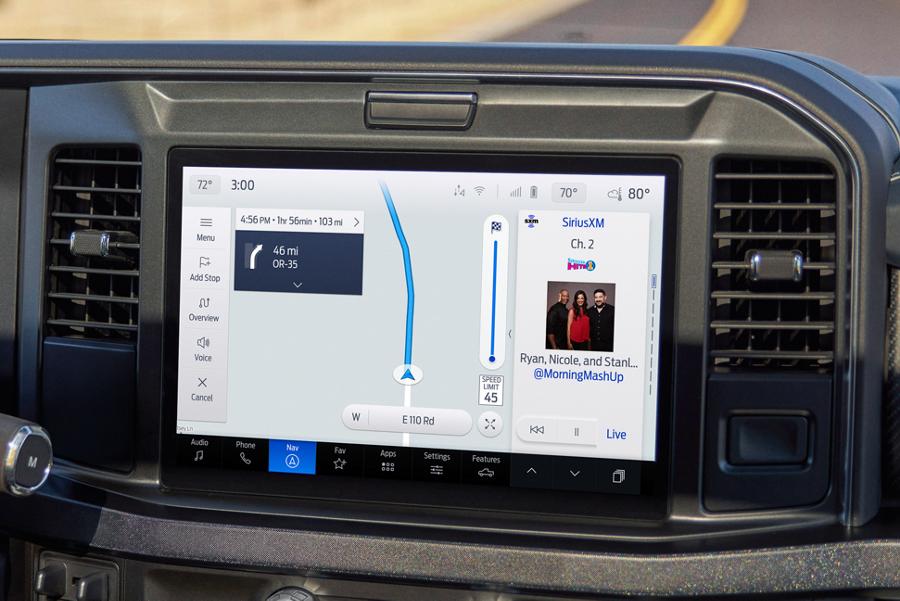Close-up of a 2025 Ford Super Duty® touchscreen