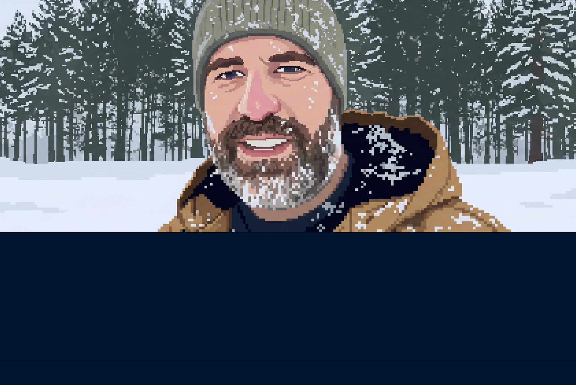 Universal EV platform team member Chris Kirkland standing on a snowy plain