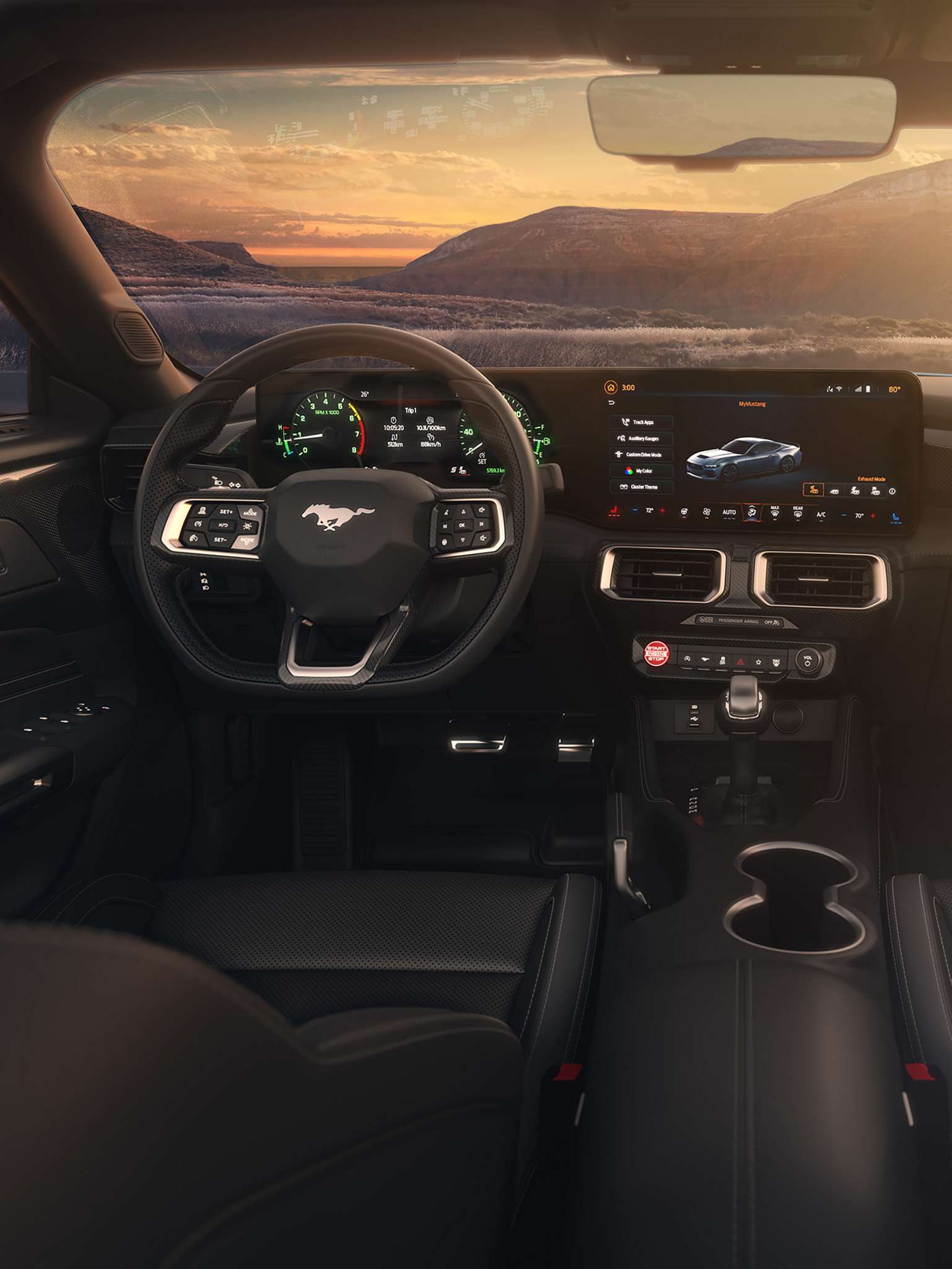 Interior del Mustang GT Premium