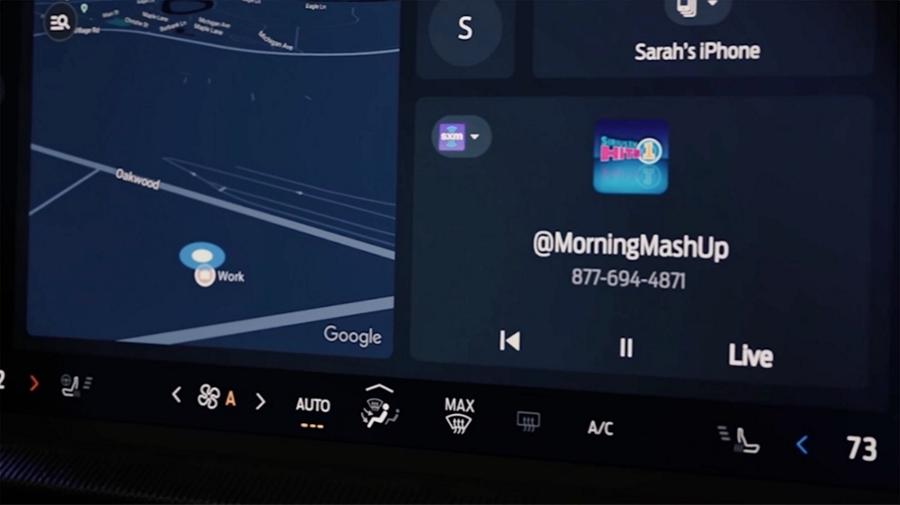 Close-up of the navigation screen
