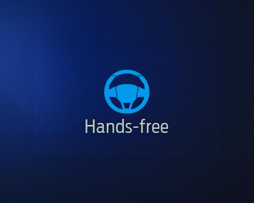 The Hands-Free icon that shows when BlueCruise is activated